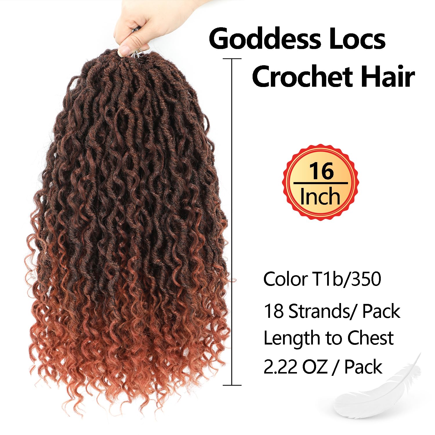 Forevery Faux Locs Crochet Hair 16 Inch Goddess Locs Crochet Hair 6 Packs Prelooped Crochet Hair For Black Women, Crochet Locs W
