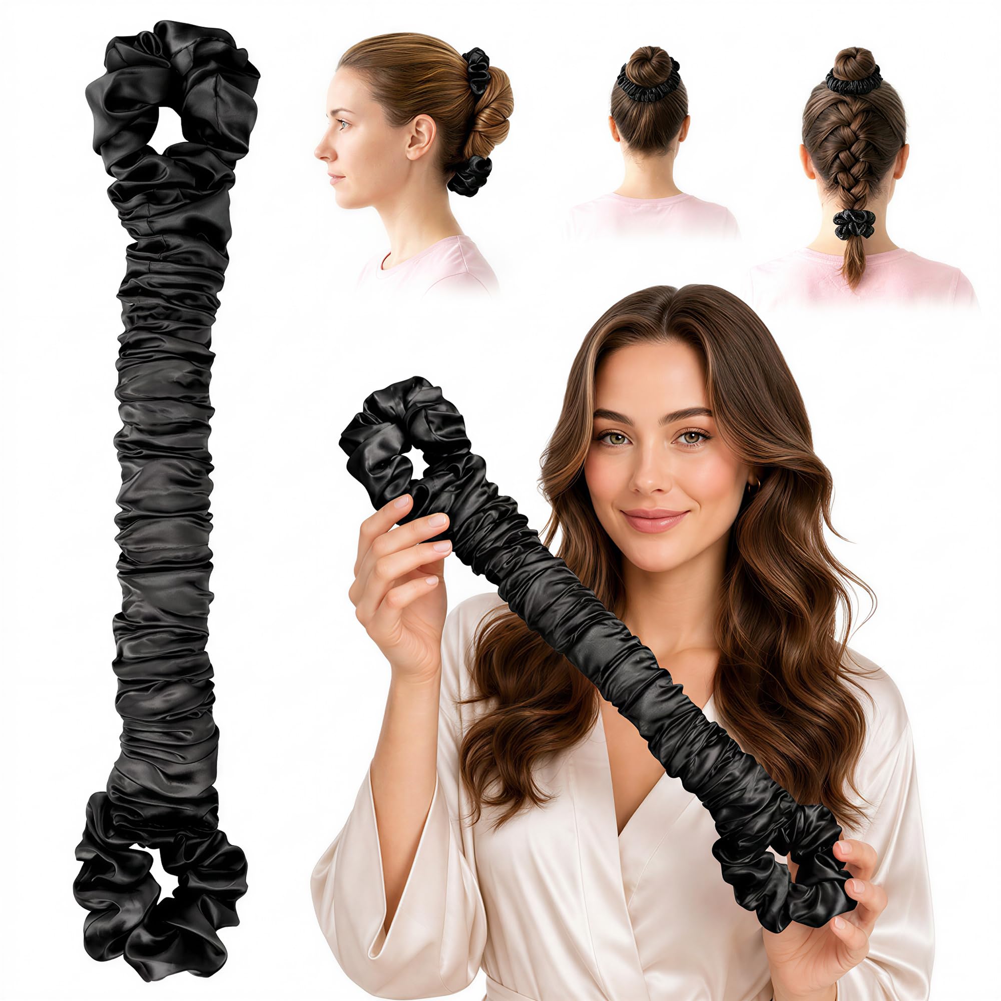 Luckybear Overnight Heatless Hair Curler with BuiltIn Sleep Scrunchies