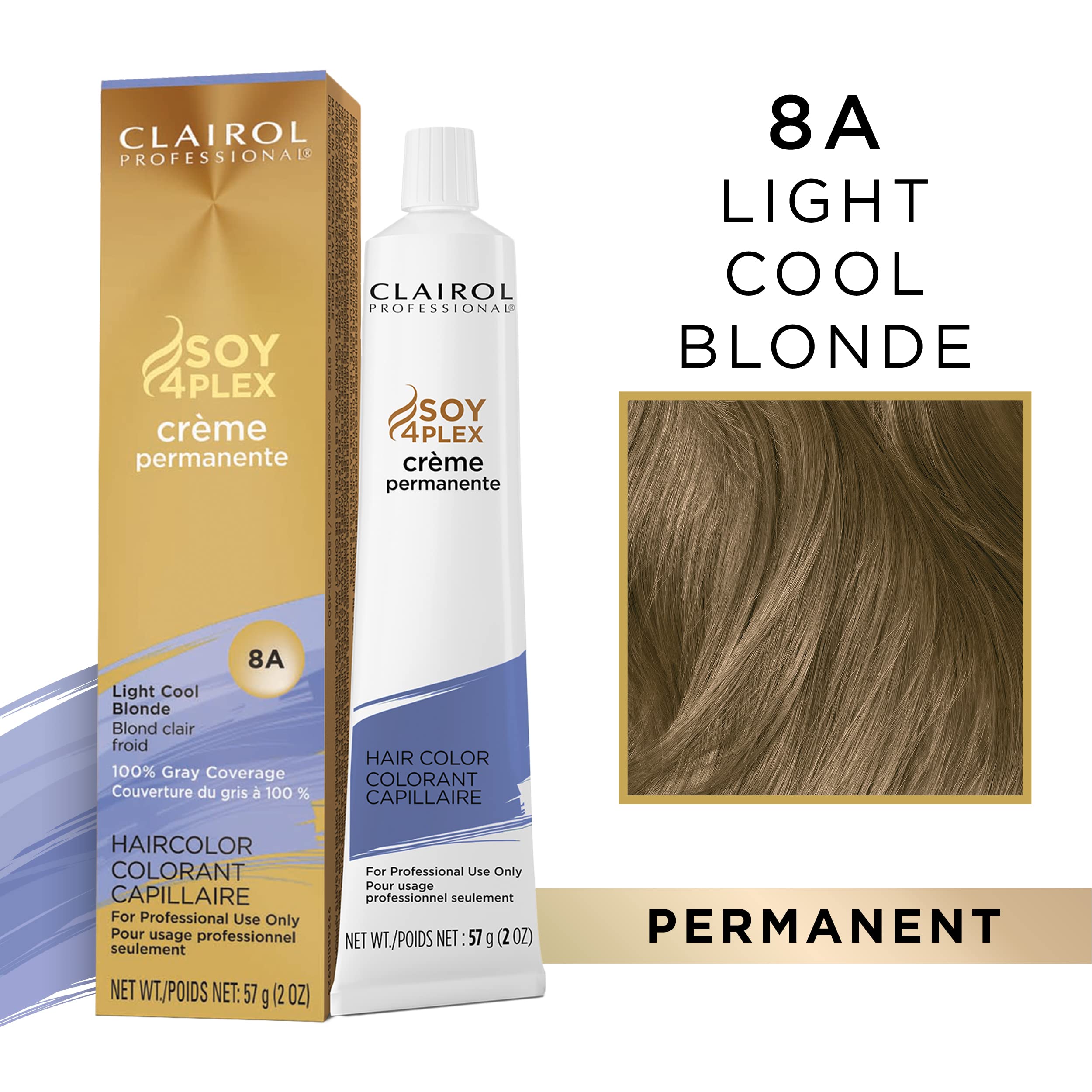 Clairol Professional Permanent Cr??e, 8a Light Cool Blonde, 2 oz (Pack of 1)