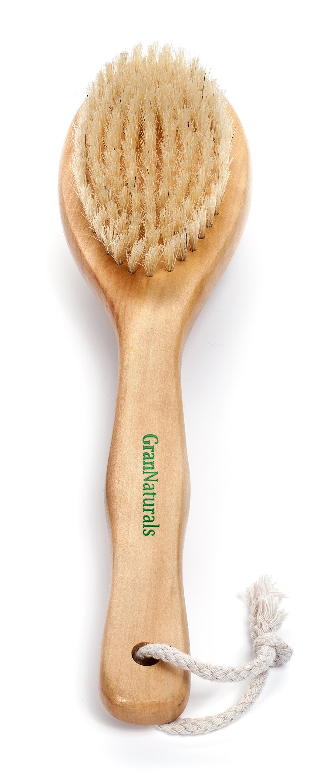 GranNaturals Dry Brushing Body Brush for Lymphatic Drainage + Cellulite Scrubber- Natural Bristle Skin Exfoliator for Body, Back