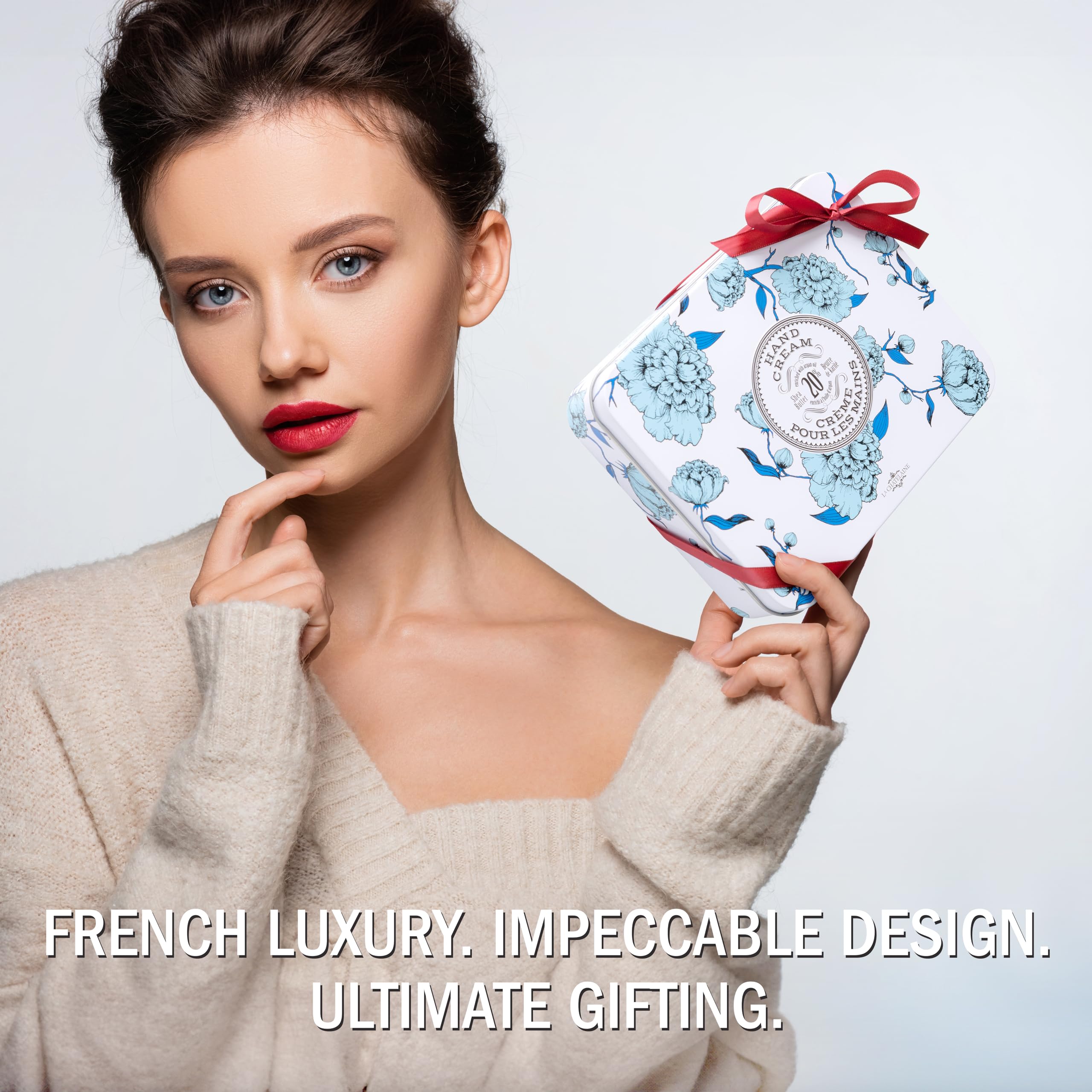 La Chatelaine Hand Cream Trio Tin Gift Set, Ready-To-Gift Tin, Nautral, Made In France With 20% Organic Shea Butter, Nourishing