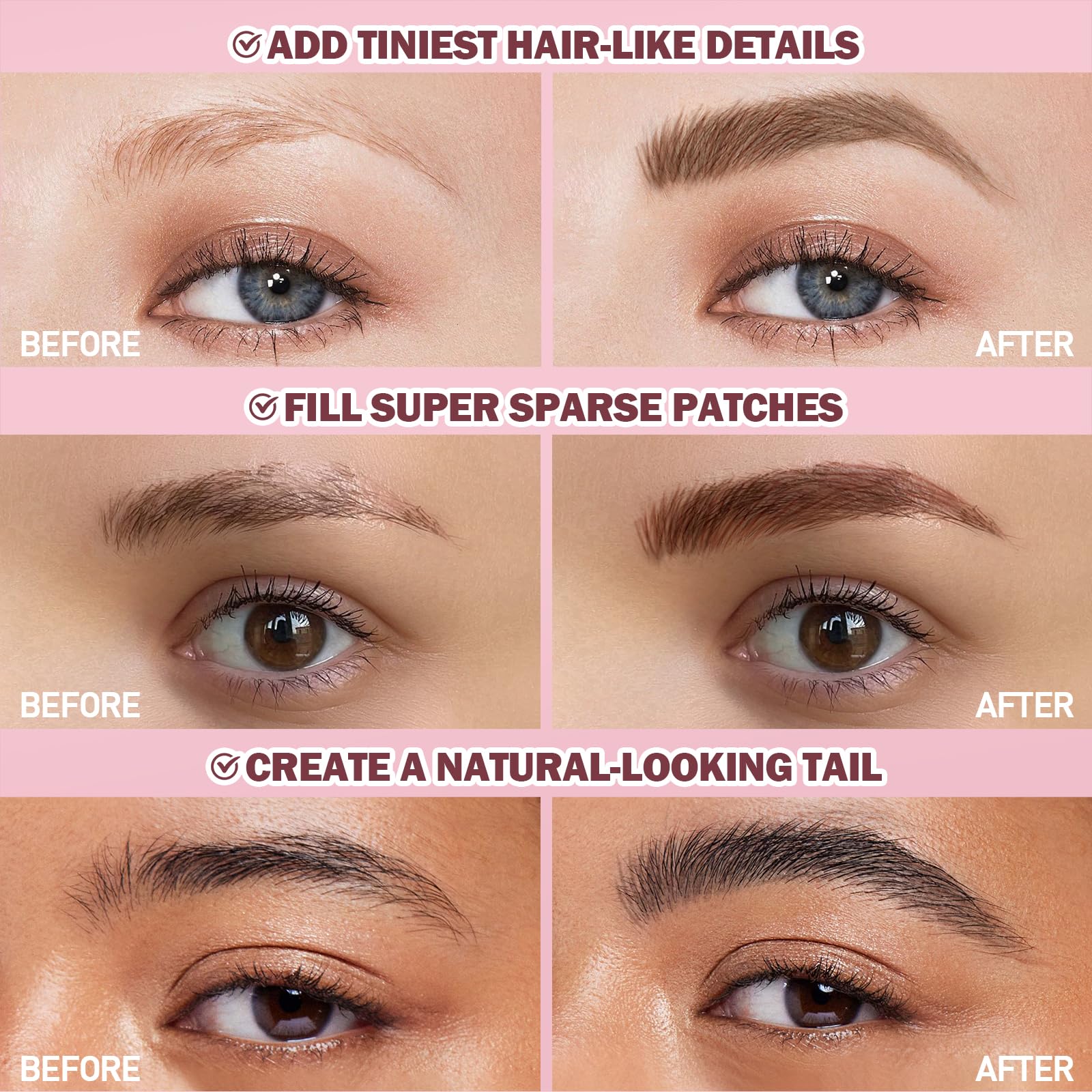 Anglicolor Liquid Microblading Eyebrow Pen,Micro Teardrop Eyebrow Brush To Microblading Eyebrow,Hair-Like Strokes,Natural Easy T