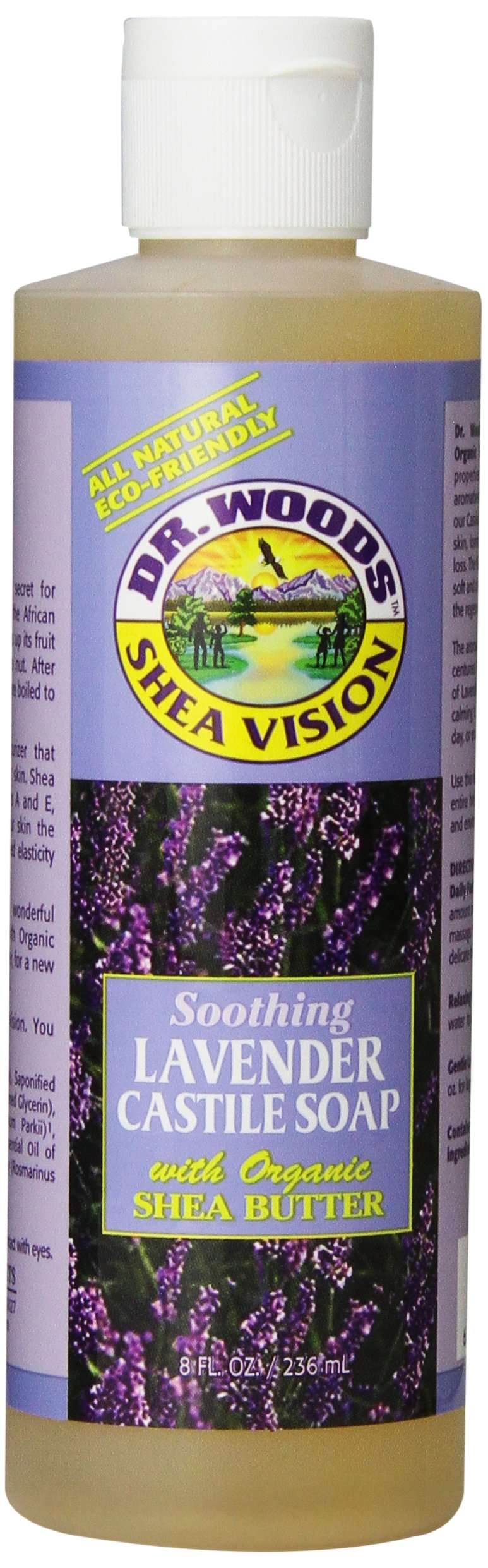 Sylvia's Hair Products Dr. Woods Castile Soaps, Lavender Soap with Shea Butter, 8-Ounce (Pack of 12)