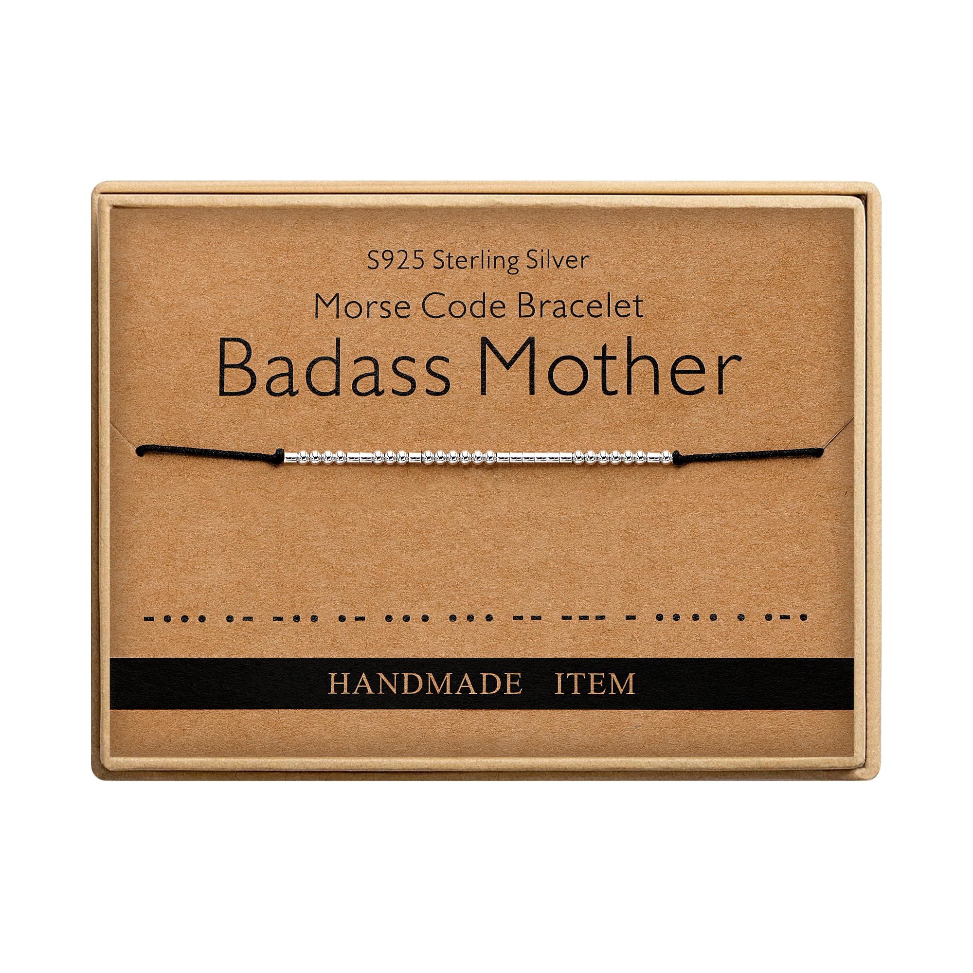 Mother Gifts for Women Badass Mom Morse Code Bracelet for Women Inspirational Gifts for Women Funny Gifts Mother's Day Gifts for