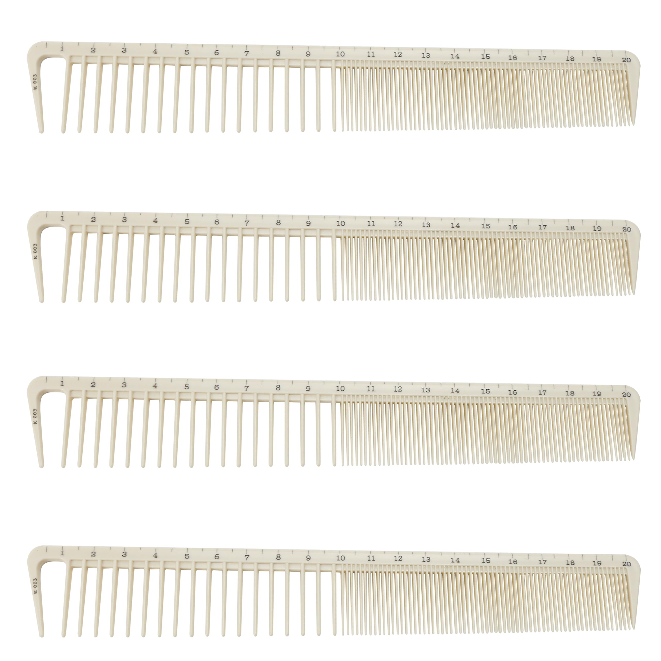 4Pcs Hair Cutting Combs With Ruler Measurements, Peines De Corte Con Medida Tool, Small, Tapered, Portable & Anti-Static Long Me