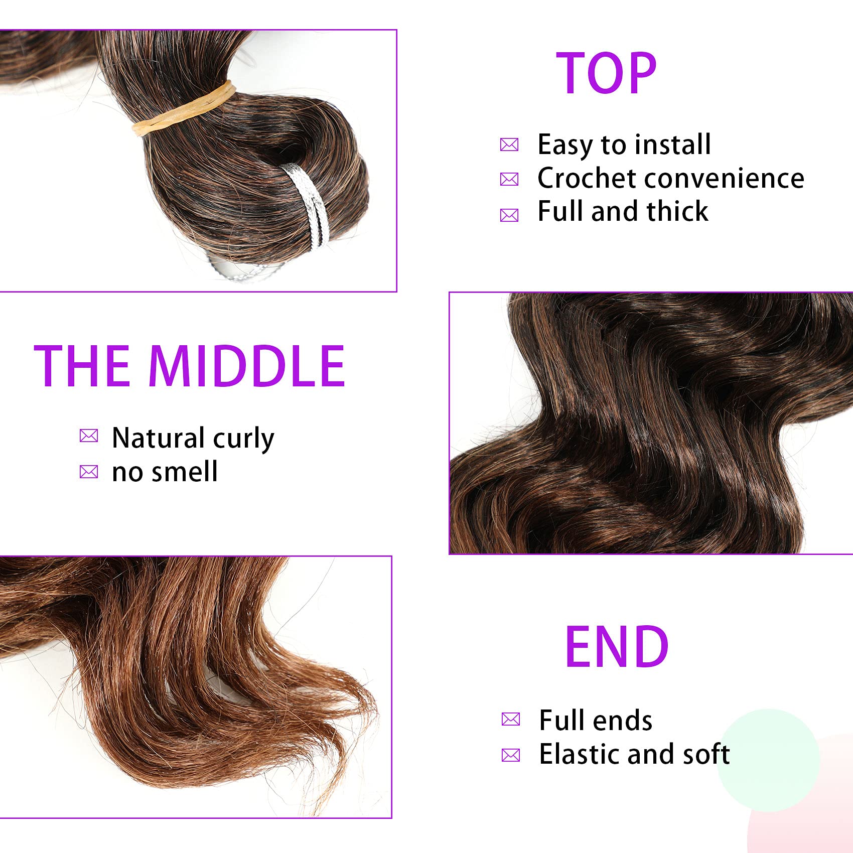 Ocean Wave Crochet Hair Deep Wave Crochet Hair For Black Women Ocean Wave Braids Hair Synthetic Crochet Braiding Hair Extensions