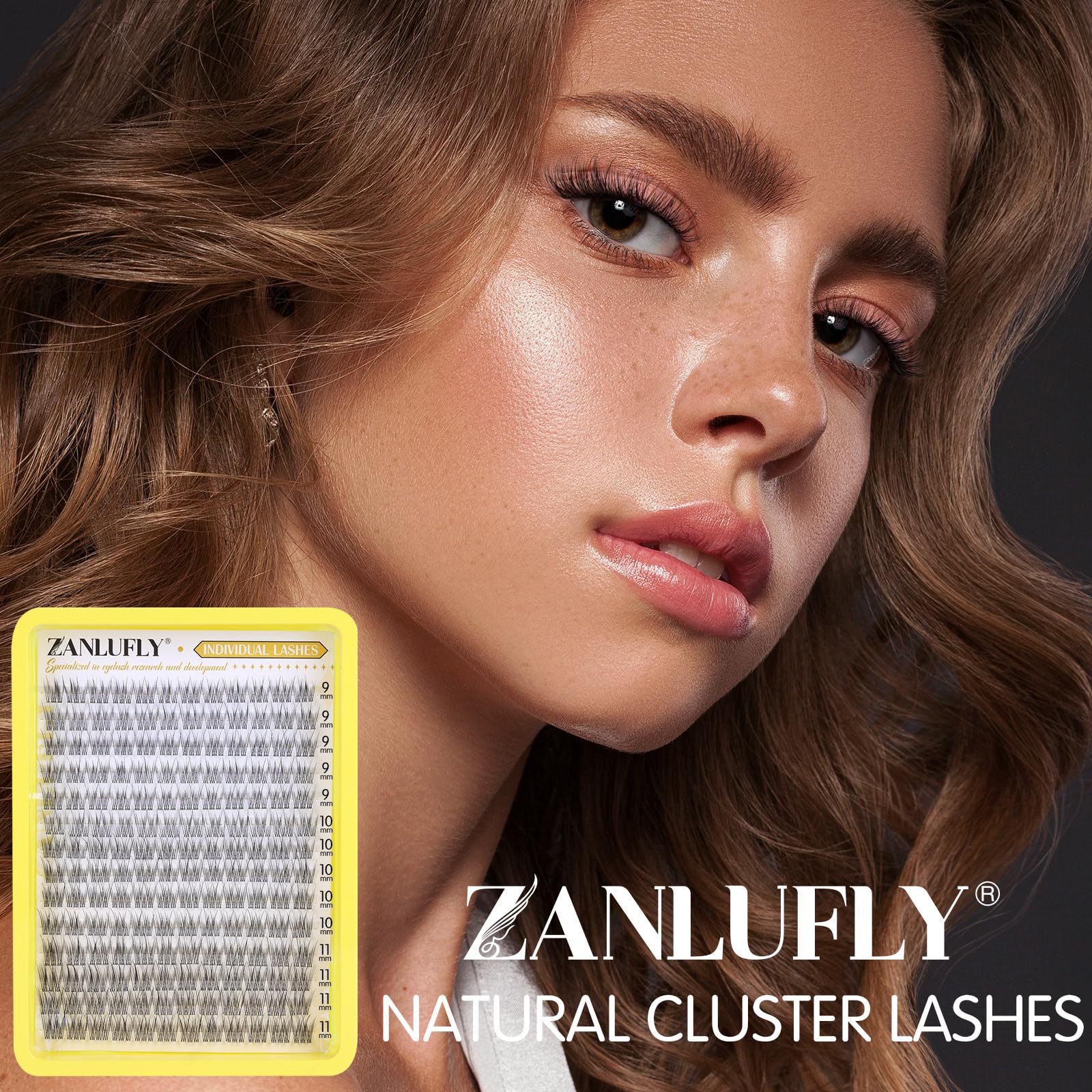 Cluster Lashes Natural Eyelash Clusters CC Curl Eyelash Extension Wispy Individual Lashes Clusters Clear Band ZANLUFLY DIY Lash