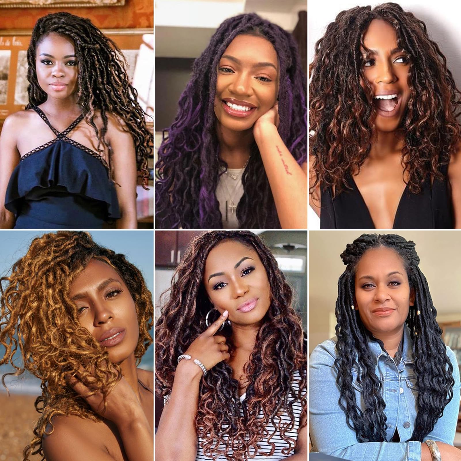 Deep Faux Locs Crochet Hair 10 Inch 8 Packs Goddess Locs Crochet Hair Soft Locs Crochet Braids With Curly Ends Pre Looped Deep W