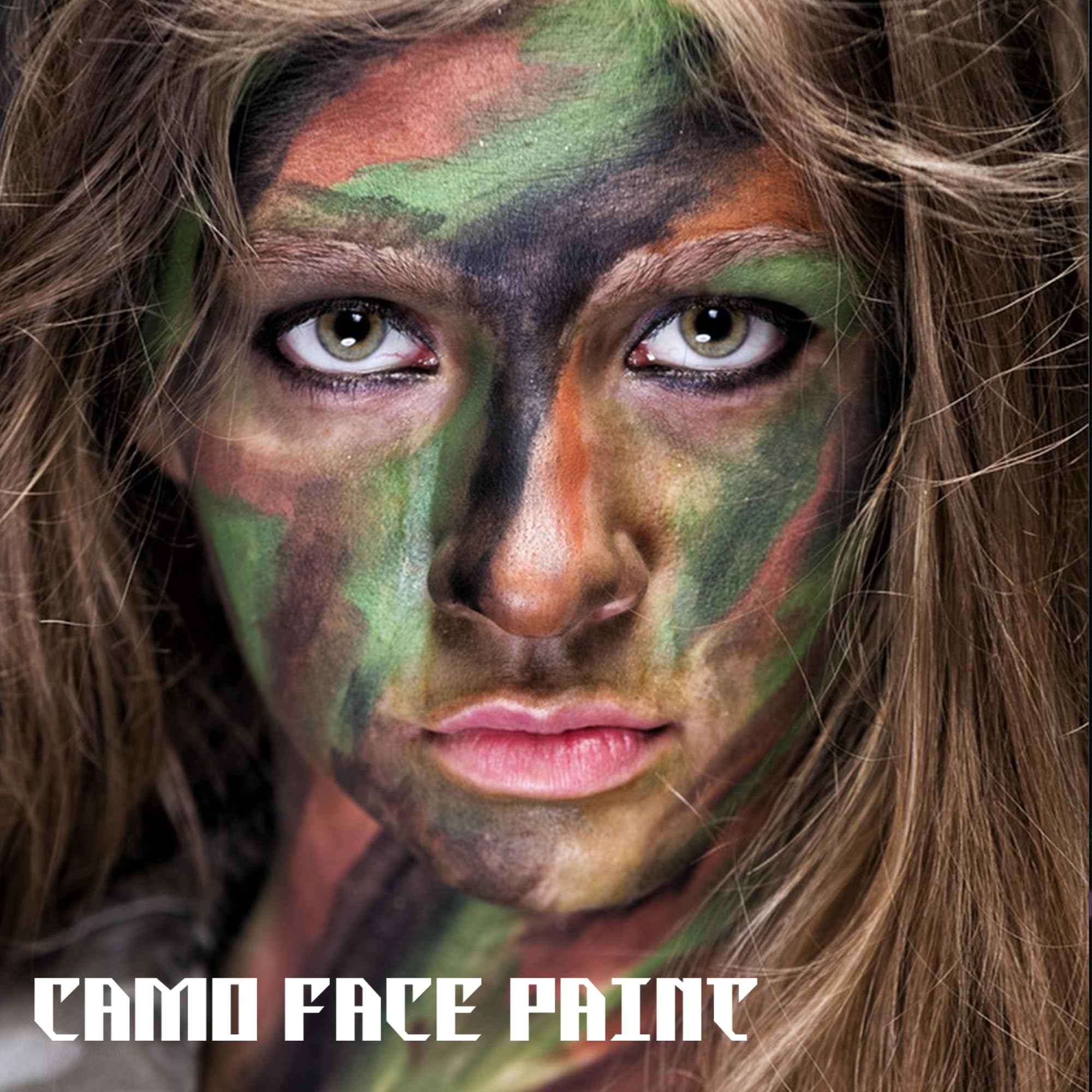 CCbeauty Forest Camo Face Paint - Sports Green Eye Black Stick,Camouflage Hunting,Football,Baseball Accessories,Sweat Resistant