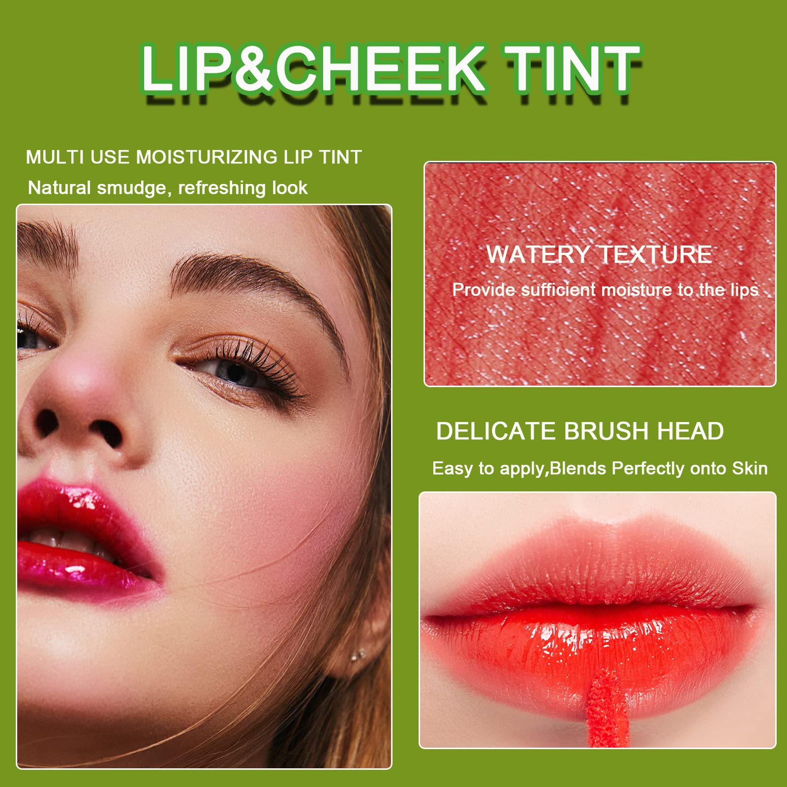 6 Colors Lip Tint Stain Set,Korean Velvet Water Lip Tint,Natural Lip And Cheek Tint, Long Lasting Non-Stick Cup Waterproof Lip T