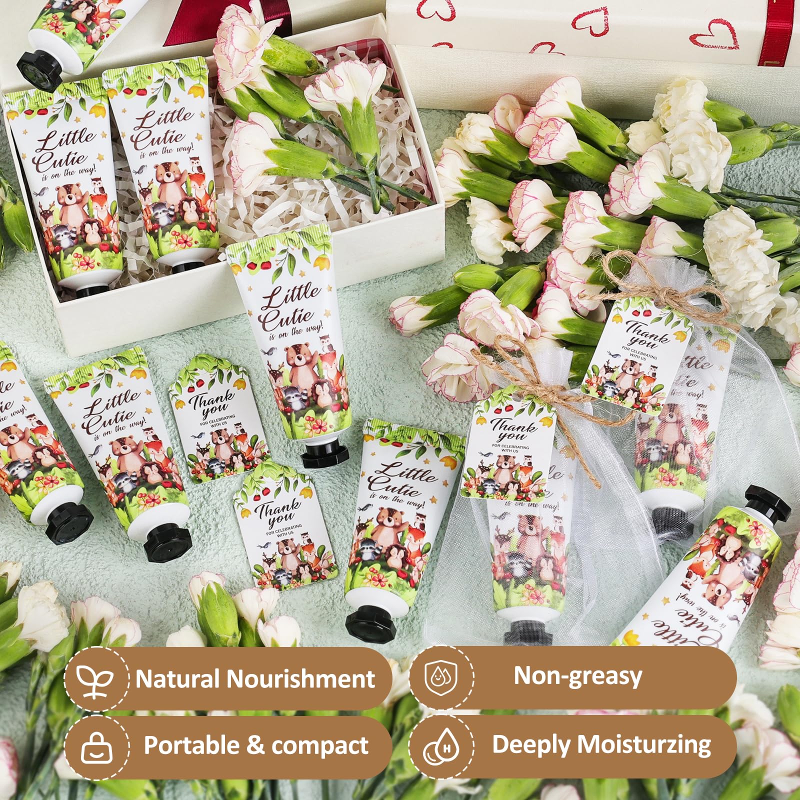 60 Sets Baby Shower Hand Cream, Baby Shower Party Favors Gifts For Guests Bridal Shower, Hand Cream Gifts,Travel Size Hand Lotio