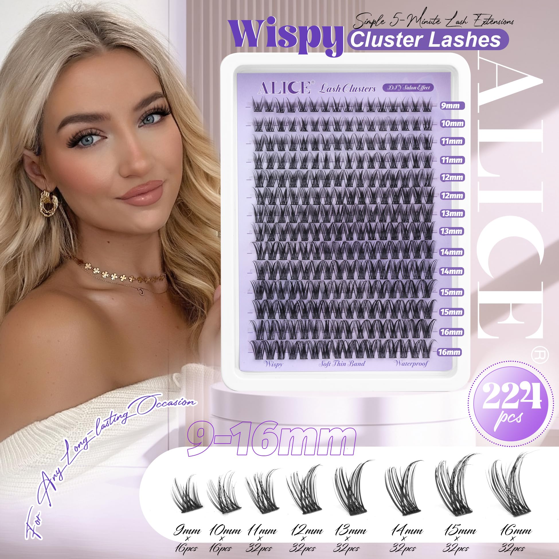 Lash Clusters Natural Wispy Cluster Eyelash Extensions Diy Individual Lashes D Curl Lash Extension Waterproof Cluster Lashes 224