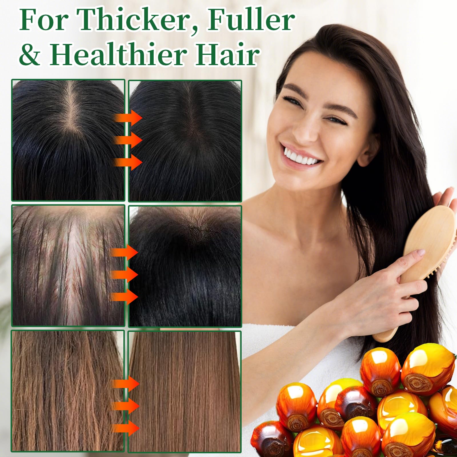 Batana Hair For Growth Oil 8Oz Pure Cold Pressed Formula Regrowth Hair Oil 100% Raw Batana Oil Hair Treatment Oils Hair Mask Con