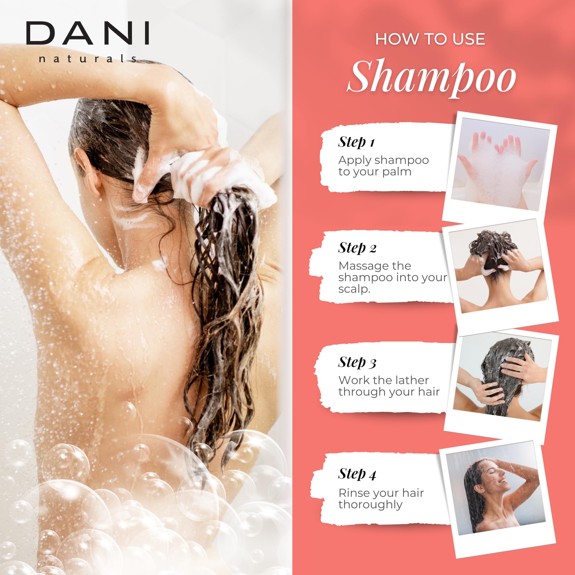 DANI Natural Moisturizing Shampoo Naturals - Organic Aloe Vera & Coconut Cleansers - Sulfate, Phthalate & Paraben Free - For Men