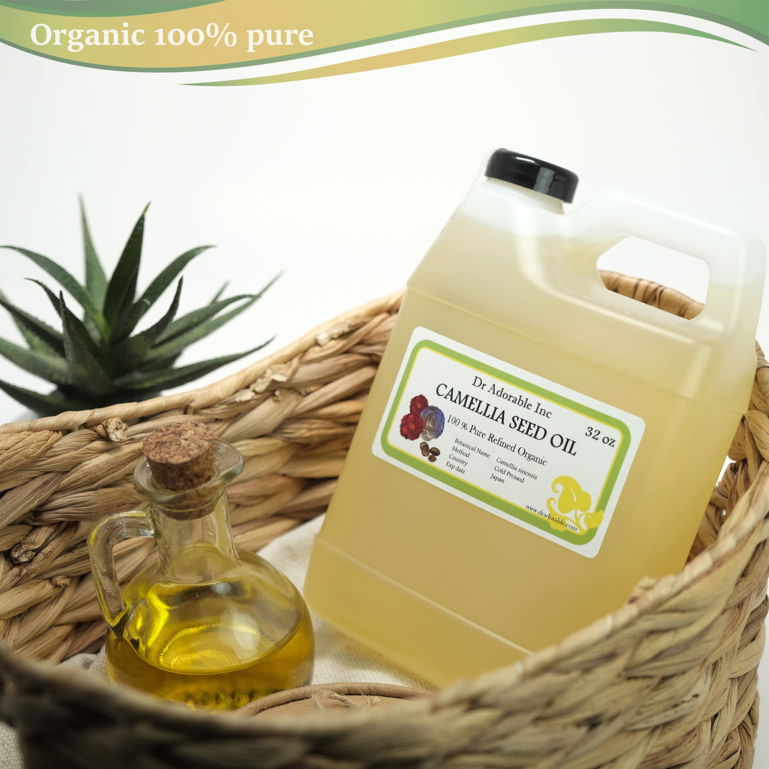Dr Adorable - 32 Oz - Camellia Seed Oil - 100% Pure Natural Organic Cold Pressed