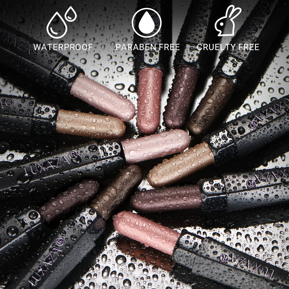 Luxaza 6Pcs Cream Eyeshadow Stick Makeup Sets, Metallic And Matte Shimmer Eye Shadow Eye Brightener Stick Pencil Crayon, B06-Pin