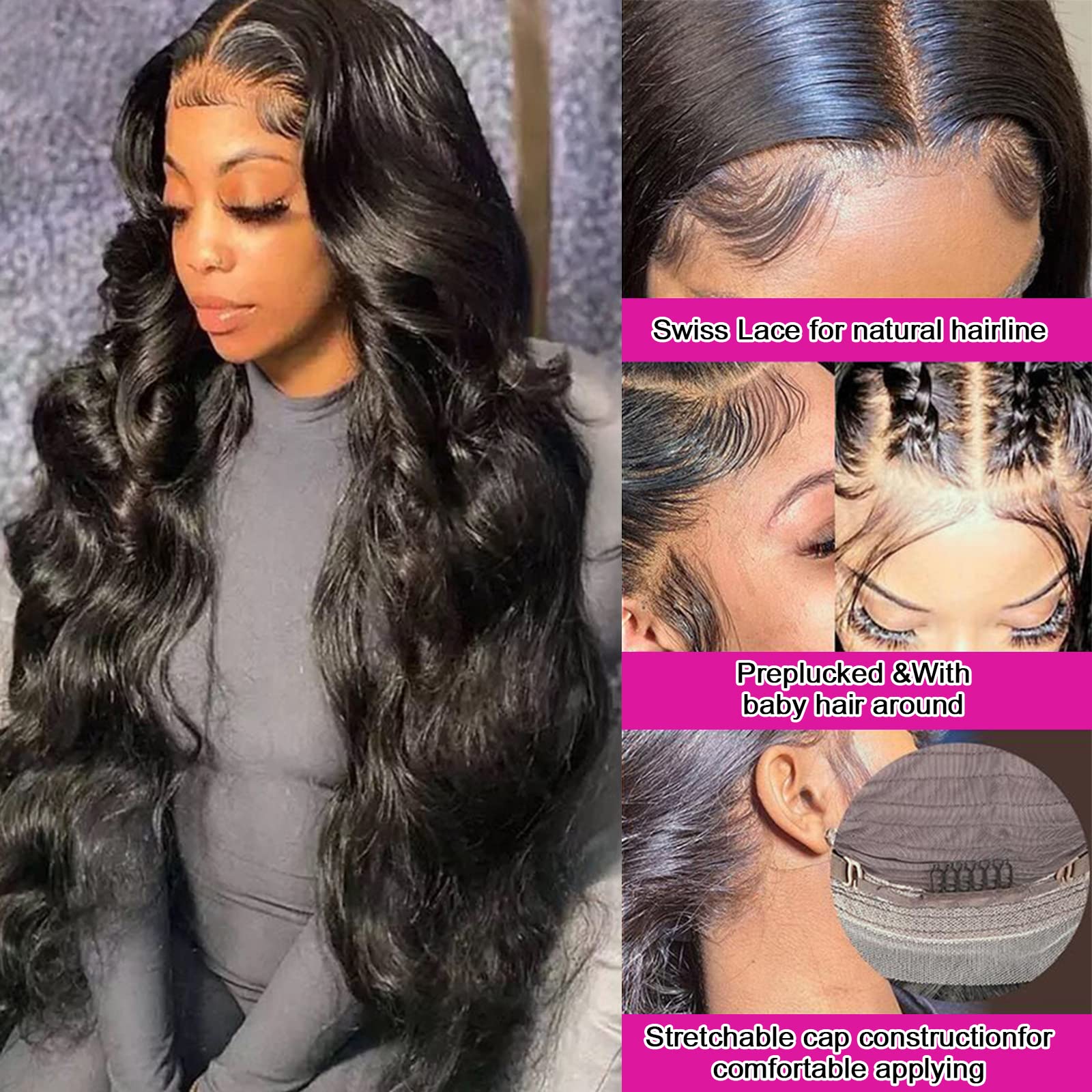 Aicrelery 13X6 Lace Front Wigs Human Hair 13X6 Body Wave Hd Lace Frontal Wigs Fro Black Women Pre Plucked With Baby Hair Bleache
