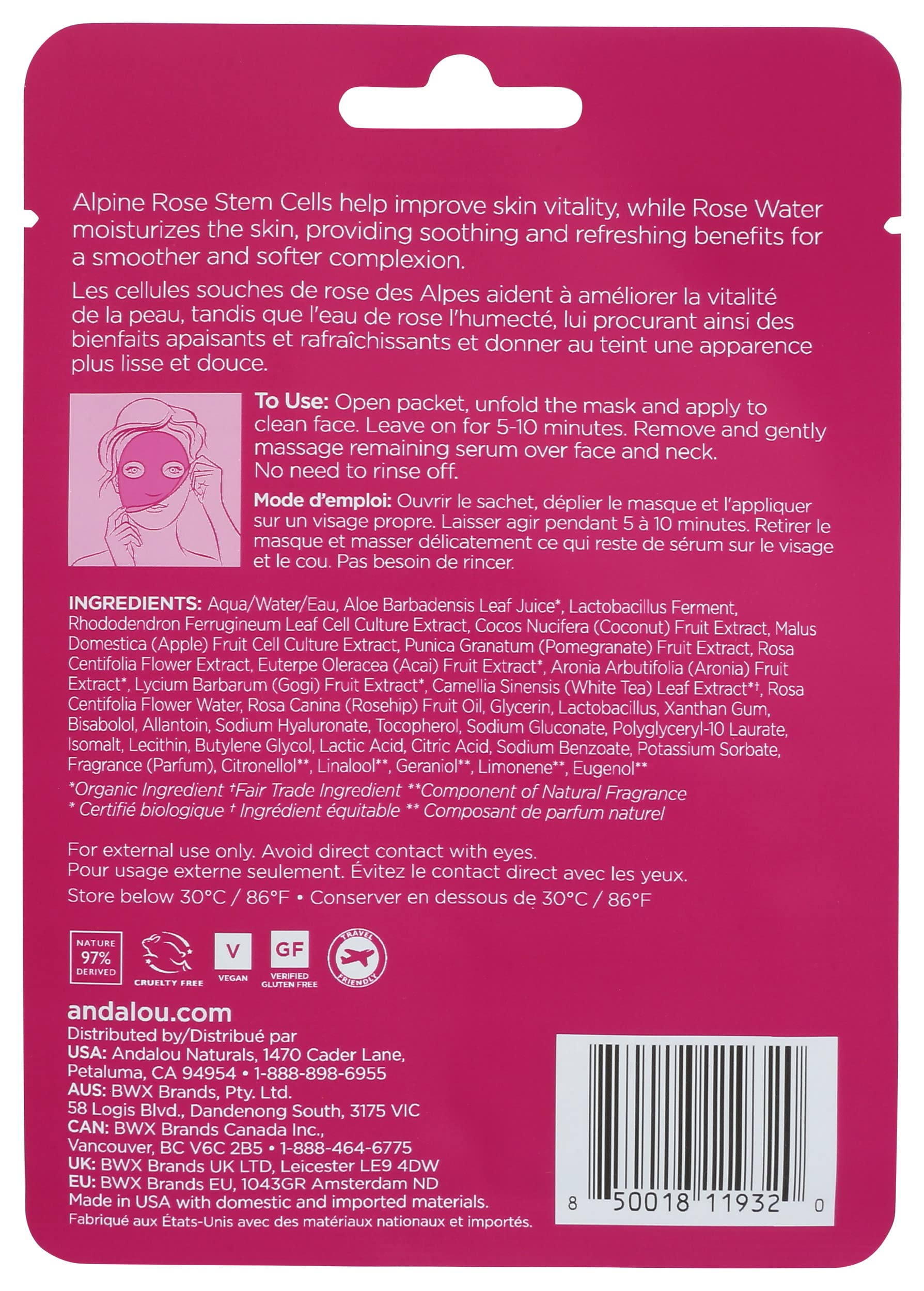 A.N 1000 ROSES SHT MASK  ( 6 X 0.6 OZ   )