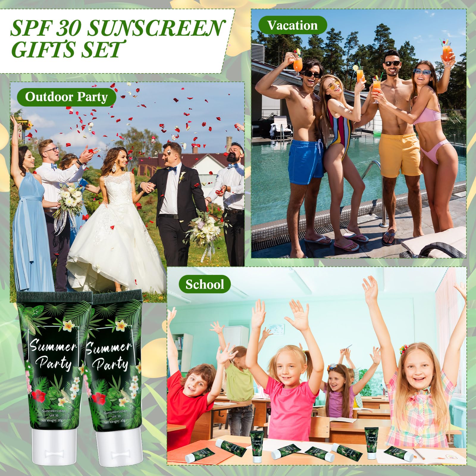 Dansib 12 Pcs Mini Sunscreen Bulk for Summer Travel Size SPF 30 Water Resistant Sunscreen Lotion Bulk for Thank You Gifts Weddin