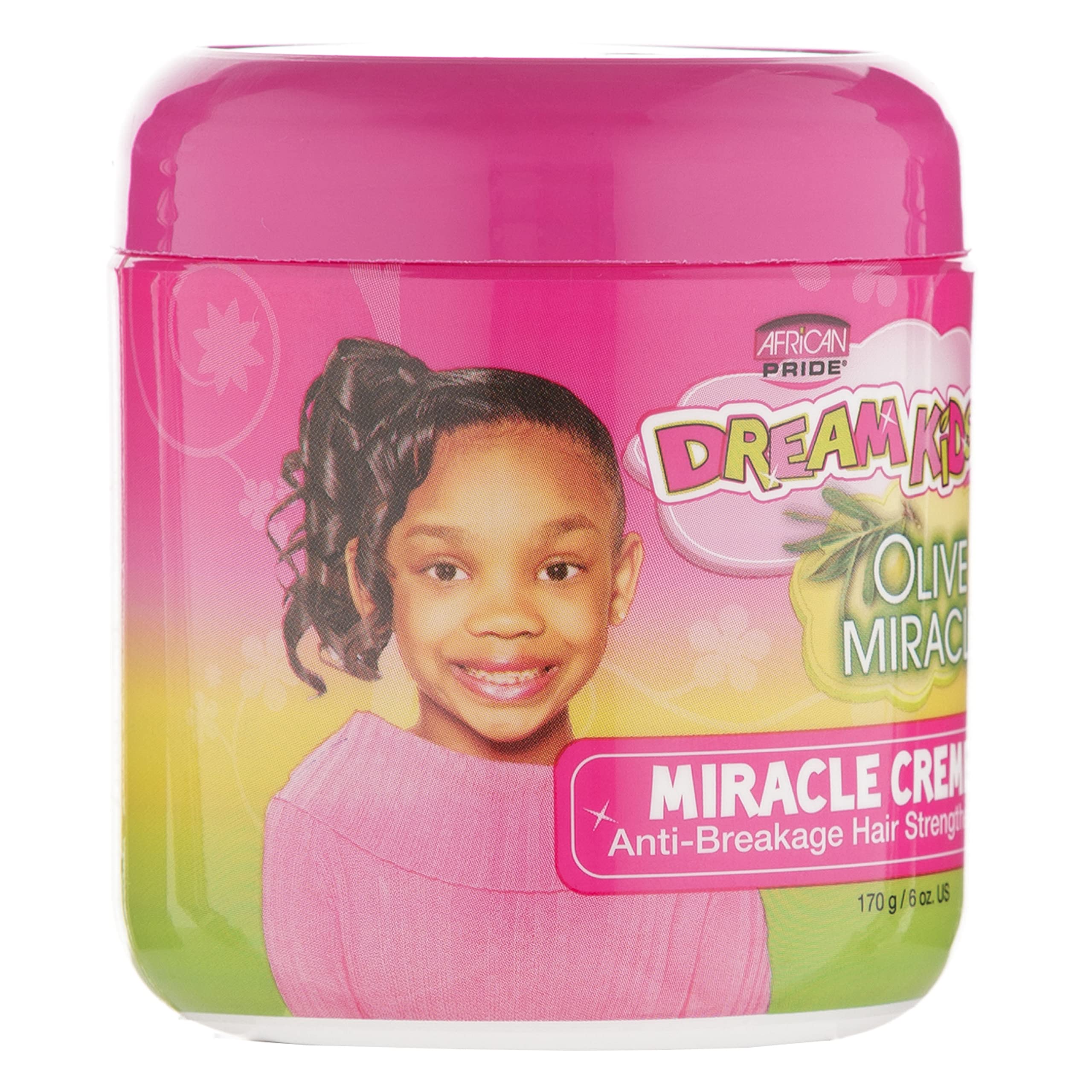 African Pride Dream Kids Olive Miracle Creme Anti-Breakage Hair Strengthener - Helps Strengthen, Condition & Protect Hair, Conta