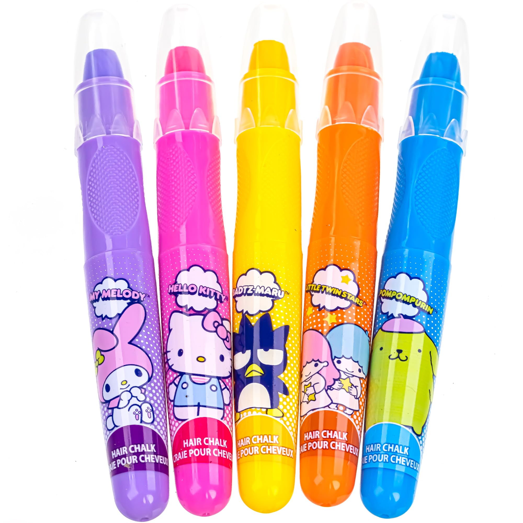 Hello Kitty and Friends Temporary Hair Markers for Girls, Washable, Bright Vibrant Colors - Great for Birthday Gifts, Stocking S