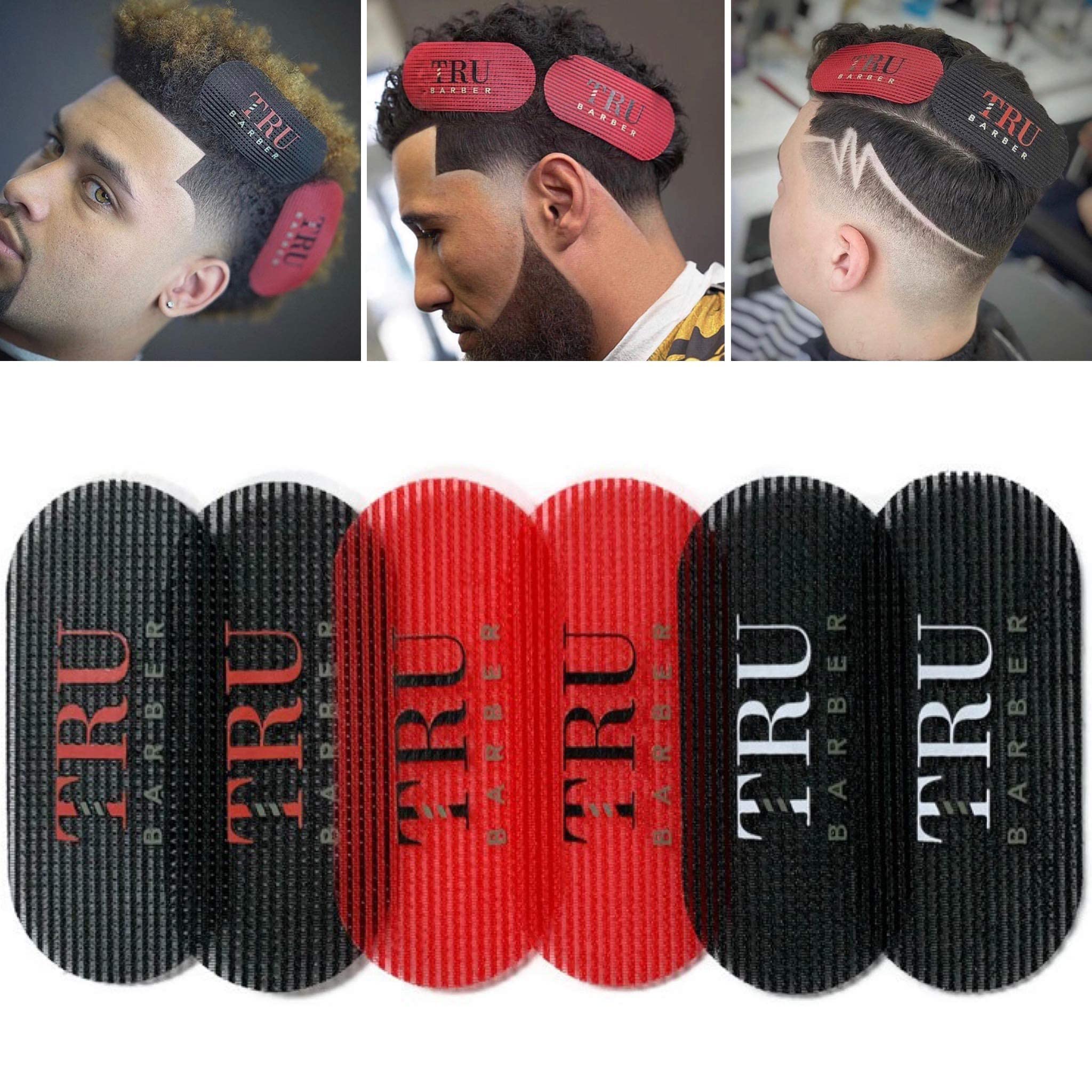 Tru Barber Hair Grippers A 3 Colors Bundle Pack 6 Pcs For Men And Women - Salon And Barber, Hair Clips For Styling, Hair Holder