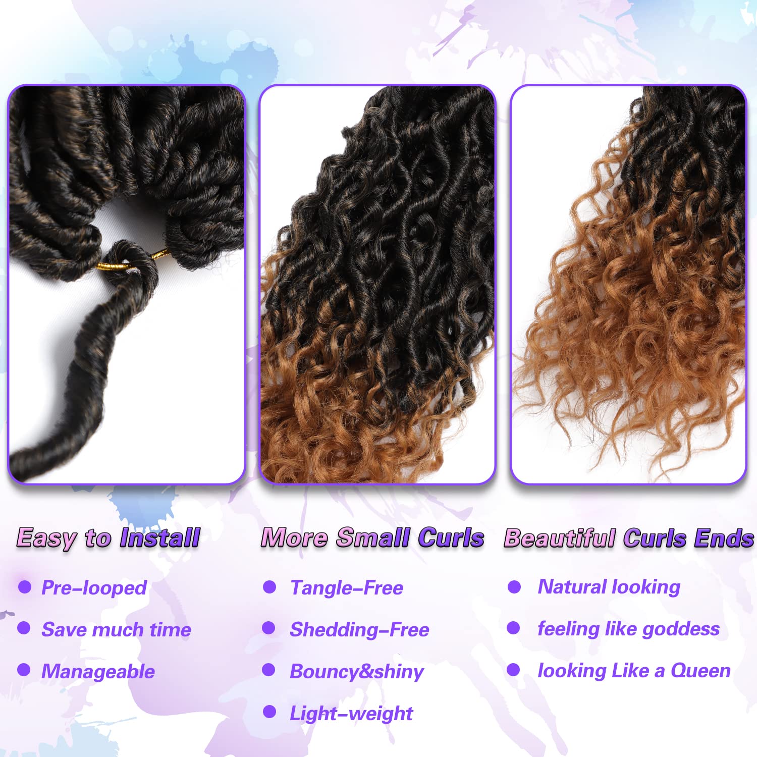 Goddess Locs Crochet Hair 12Inch 6Packs Curly Faux Locs Crochet Hair River Locs Goddess Wavy Crochet With Short Curly Hair Bohem