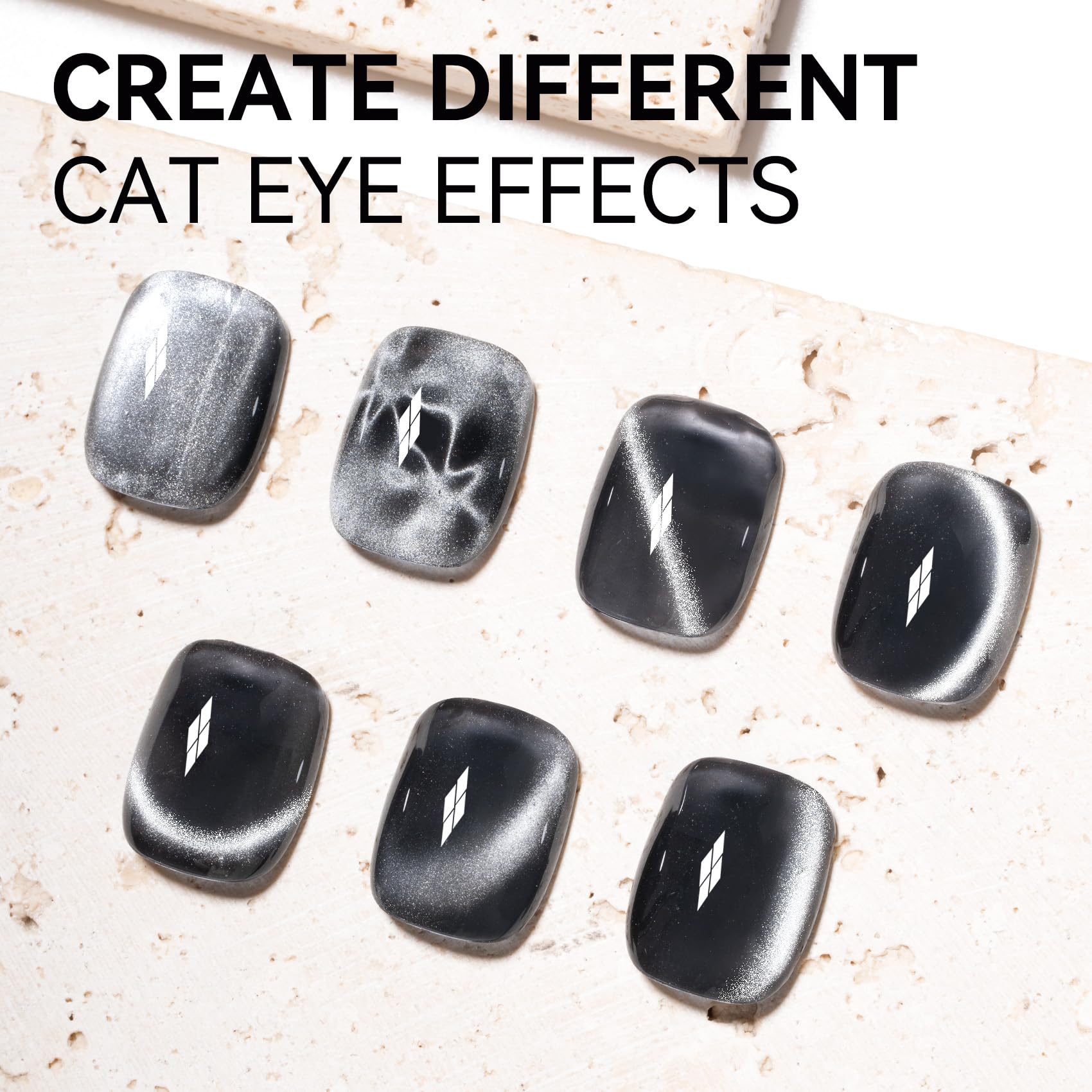 Maychao 15Ml Cat Eye Gel Nail Polish 1Pc Glassy Black Gel Polish With Magnet Soak Off Holographic Magnetic Nail Polish For Nail