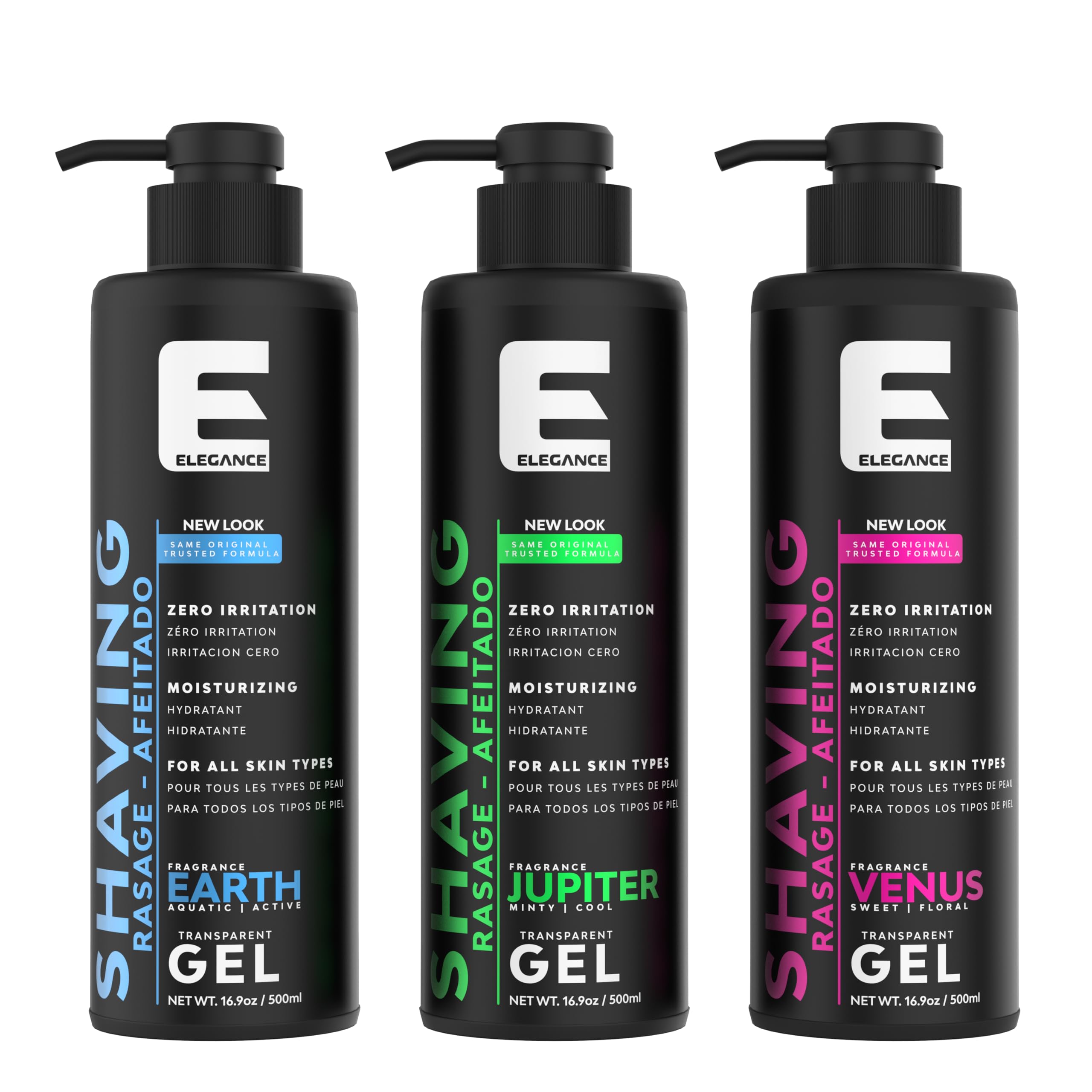 E Elegance Barber Accessories - Transparent Shaving Gel For Men Or Women, Aquatic/Acive Earth Fragrance - The Ultimate Shaving S