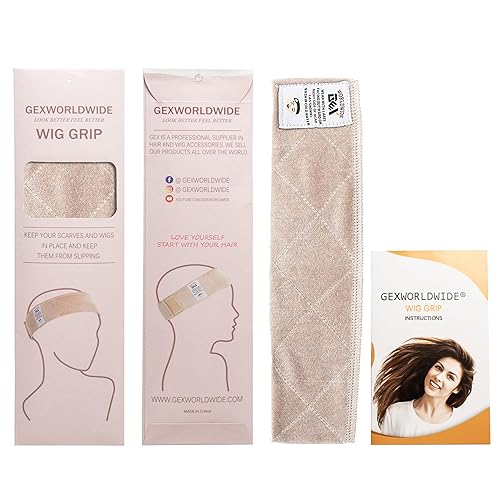 Gex Wig Grip Band Flexible Velvet Scarf Head Hair Band Wig Band With Adjustable Fastern (Beige)