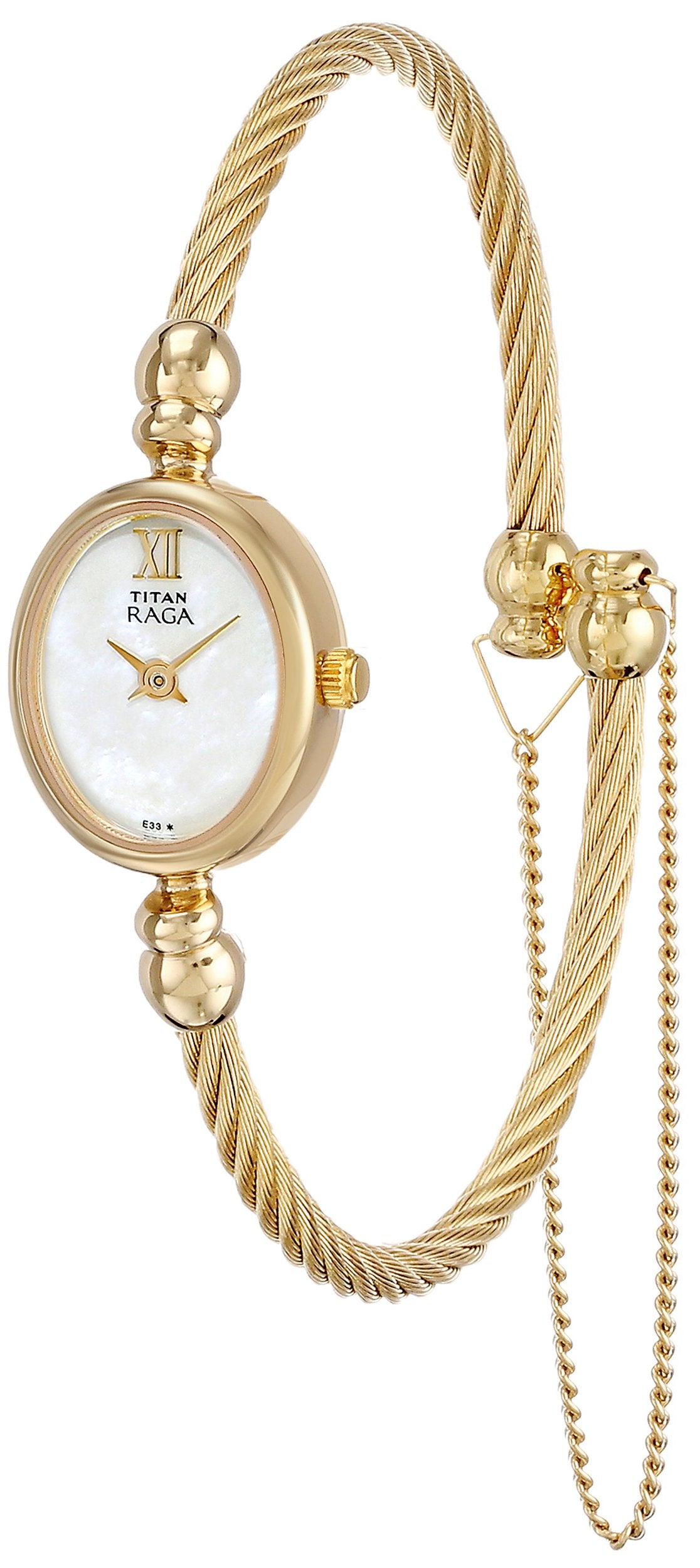 Titan WomenS Nj197Ym01 Raga Classic Dial Watch With Metal Case Analog Japanese Quartz Mother Of Pearl/Gold Watch