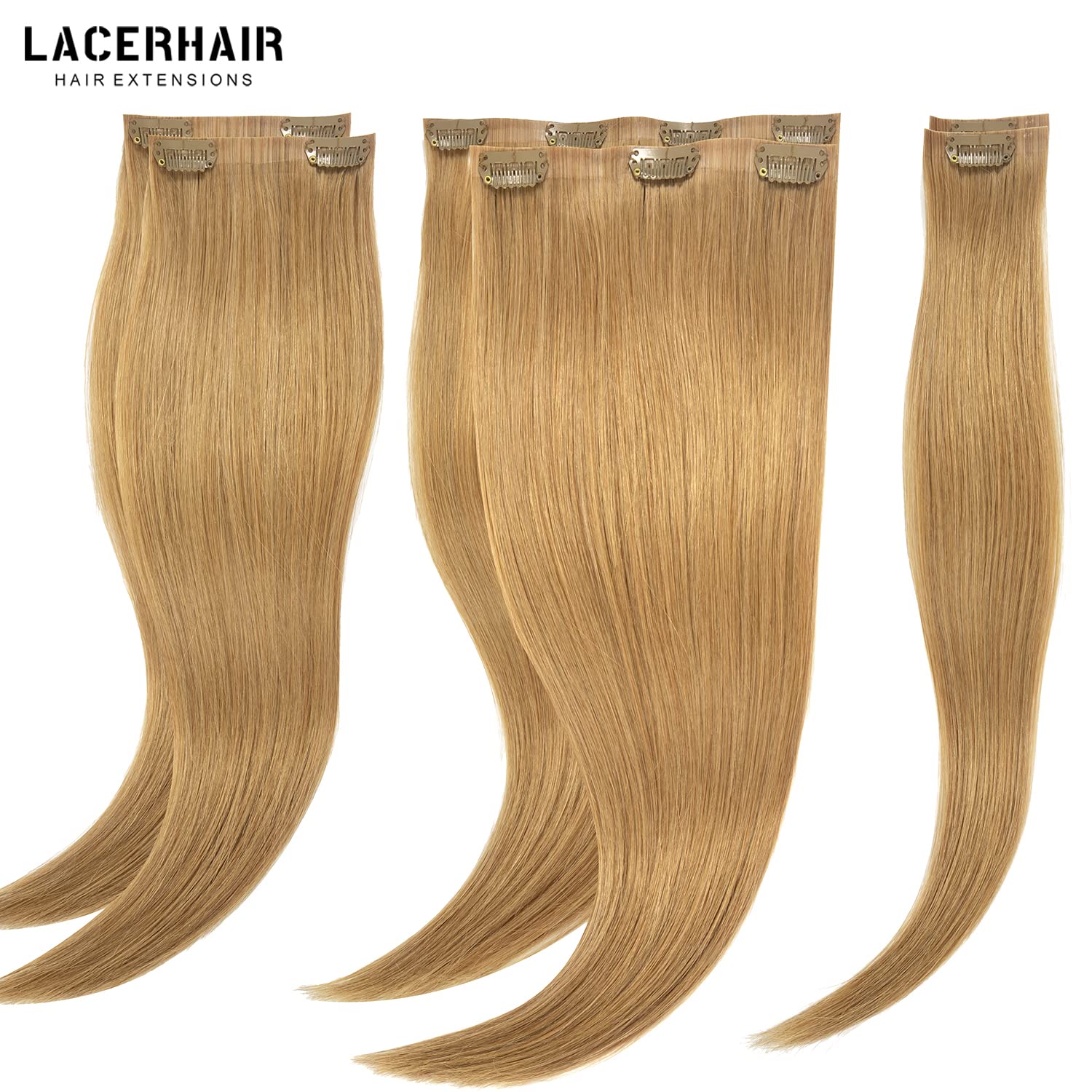 Lacer Hair New Technology Natural Hair Clip In Extensions Ultra Thin Seamless Pu Weft Blonde Hair Extensions Clip In 100% Human