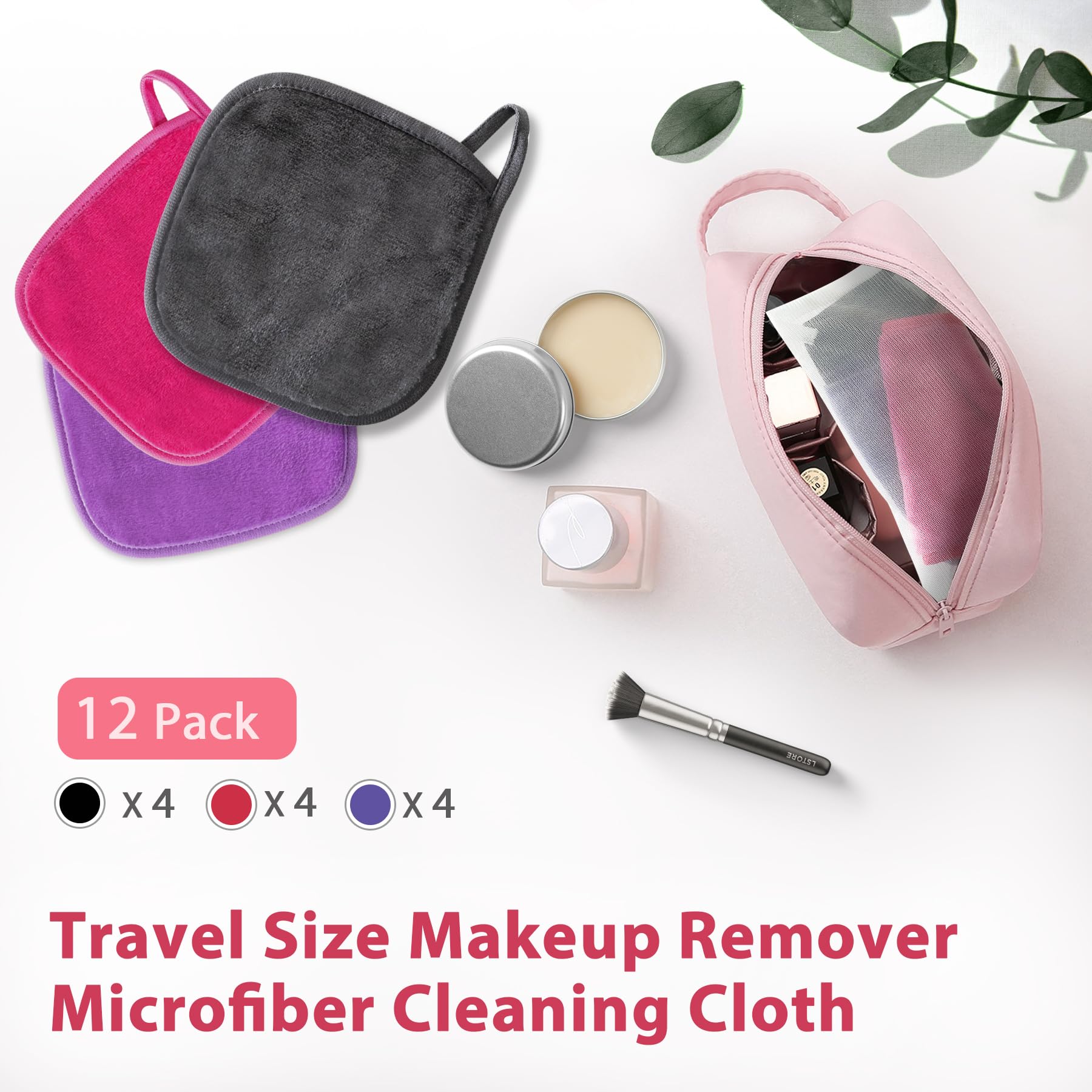 Makeup Remover Cloth, 6'' X 6'' Make Up Towels Reusable Face Cloth For Washing Face, Makeup Remover Pads Microfiber Face Washclo