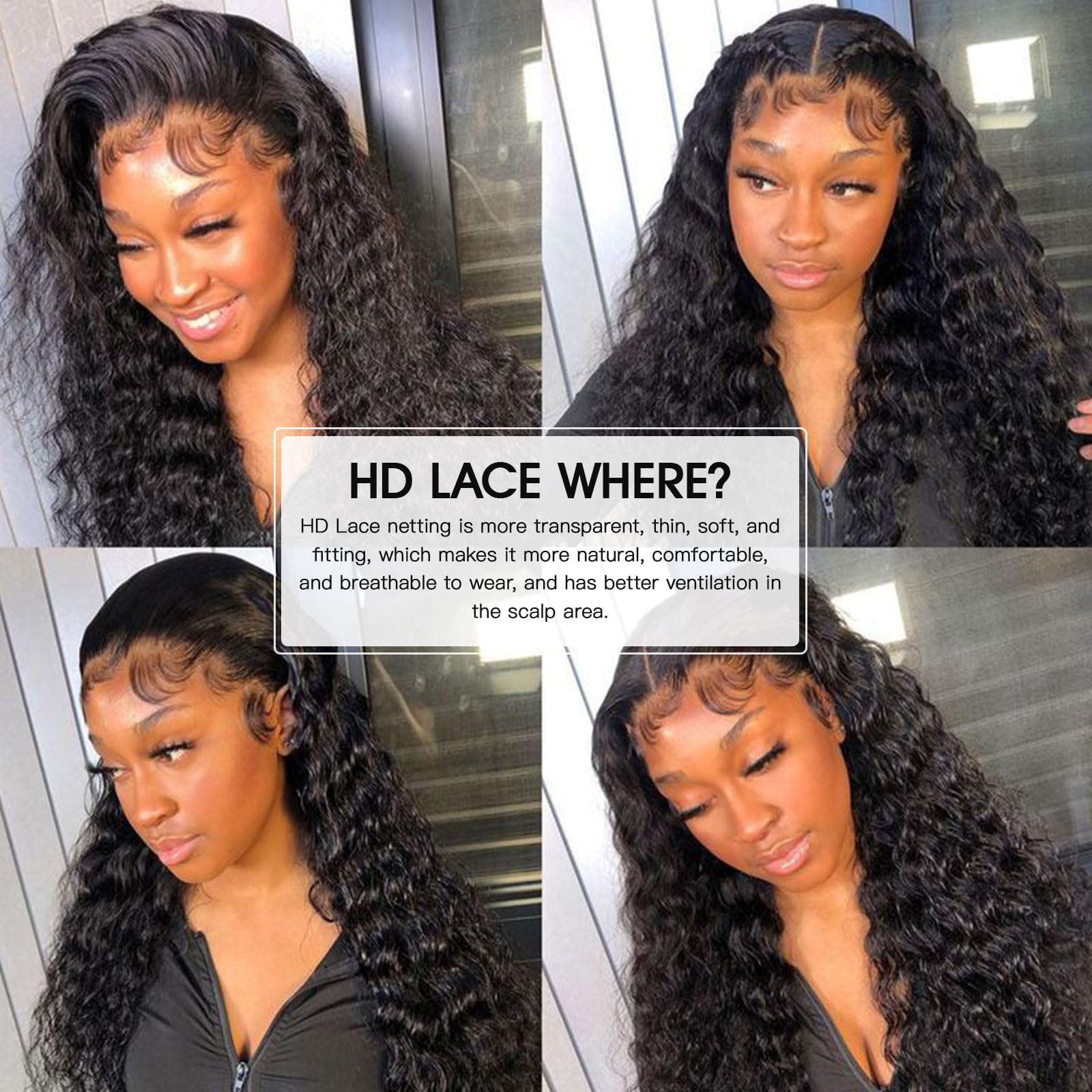 Lemoda 12A 13X6 Water Wave Full Lace Frontal Virgin Human Hair Wigs Deep Wave 13X6 Hd Lace Front Wigs Pre Plucked Wet And Wavy H