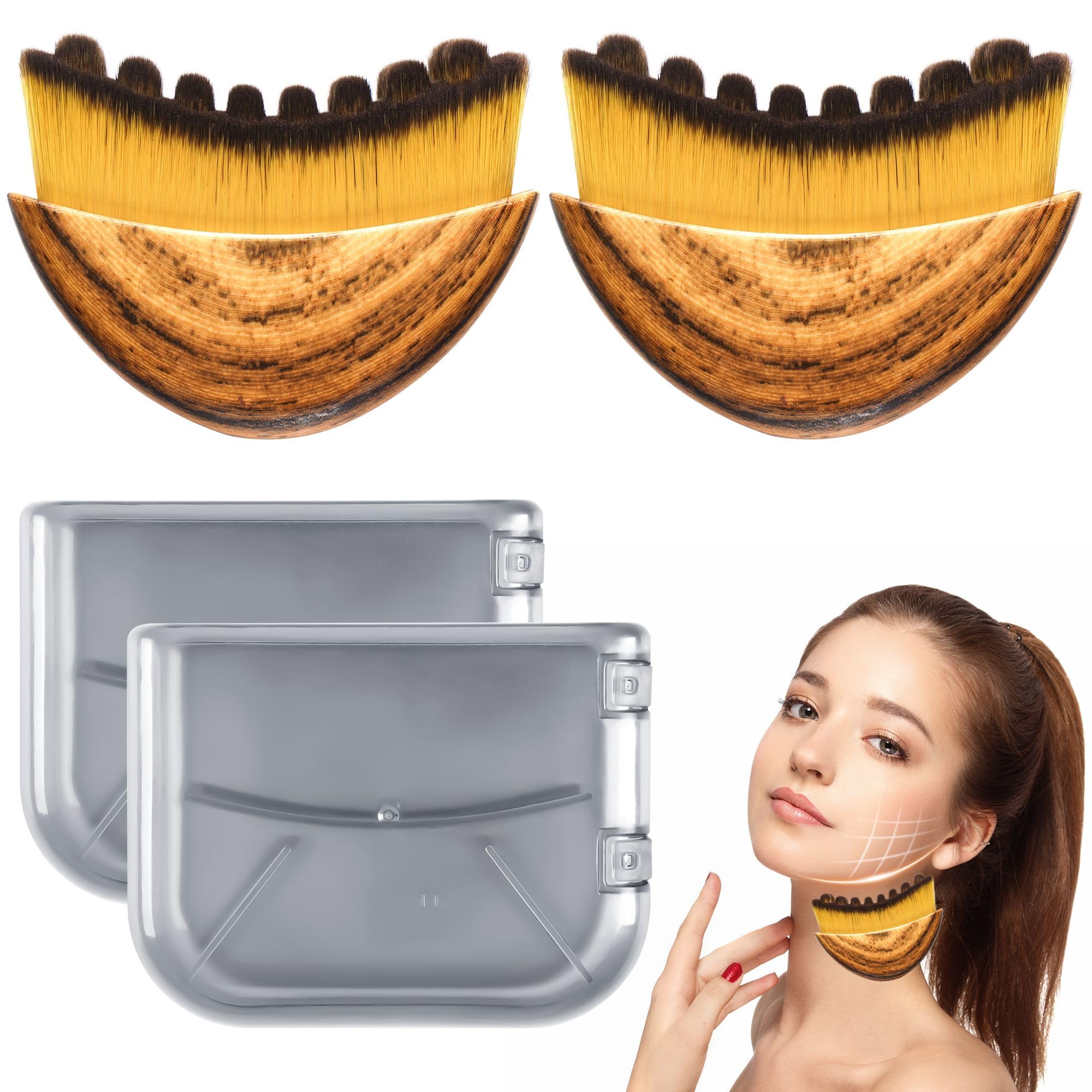 New Lymphatic Contour Face Brush, Lymphatic Drainage Massager for Chin & Neck,Ultra-Soft Bristles Suitable for All Skin Types,Po