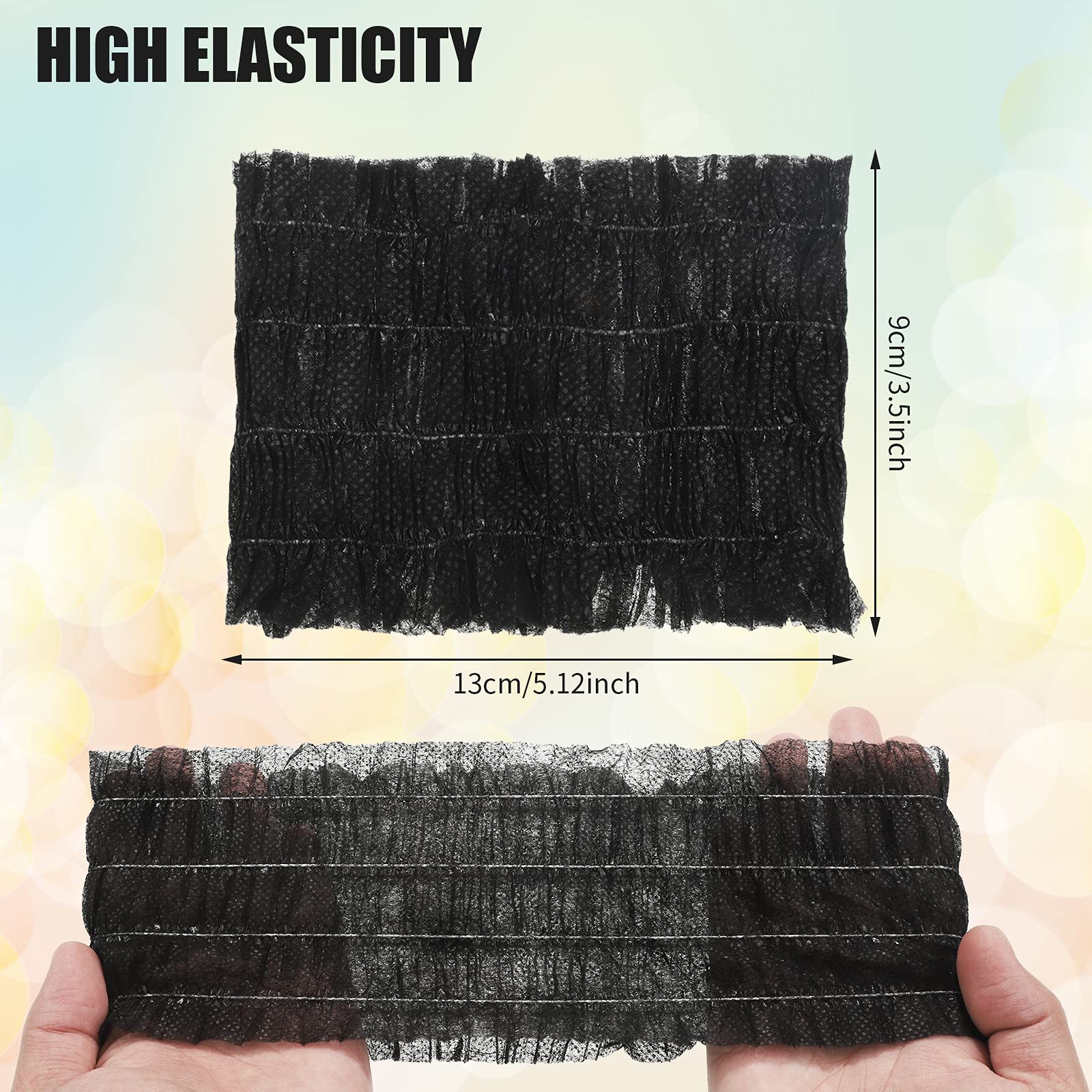 100 Pieces Disposable Headbands Soft Non Woven Facial Spa Headbands Cloth Stretch Skin Care Hair Band Salon Makeup Sauna Supplie