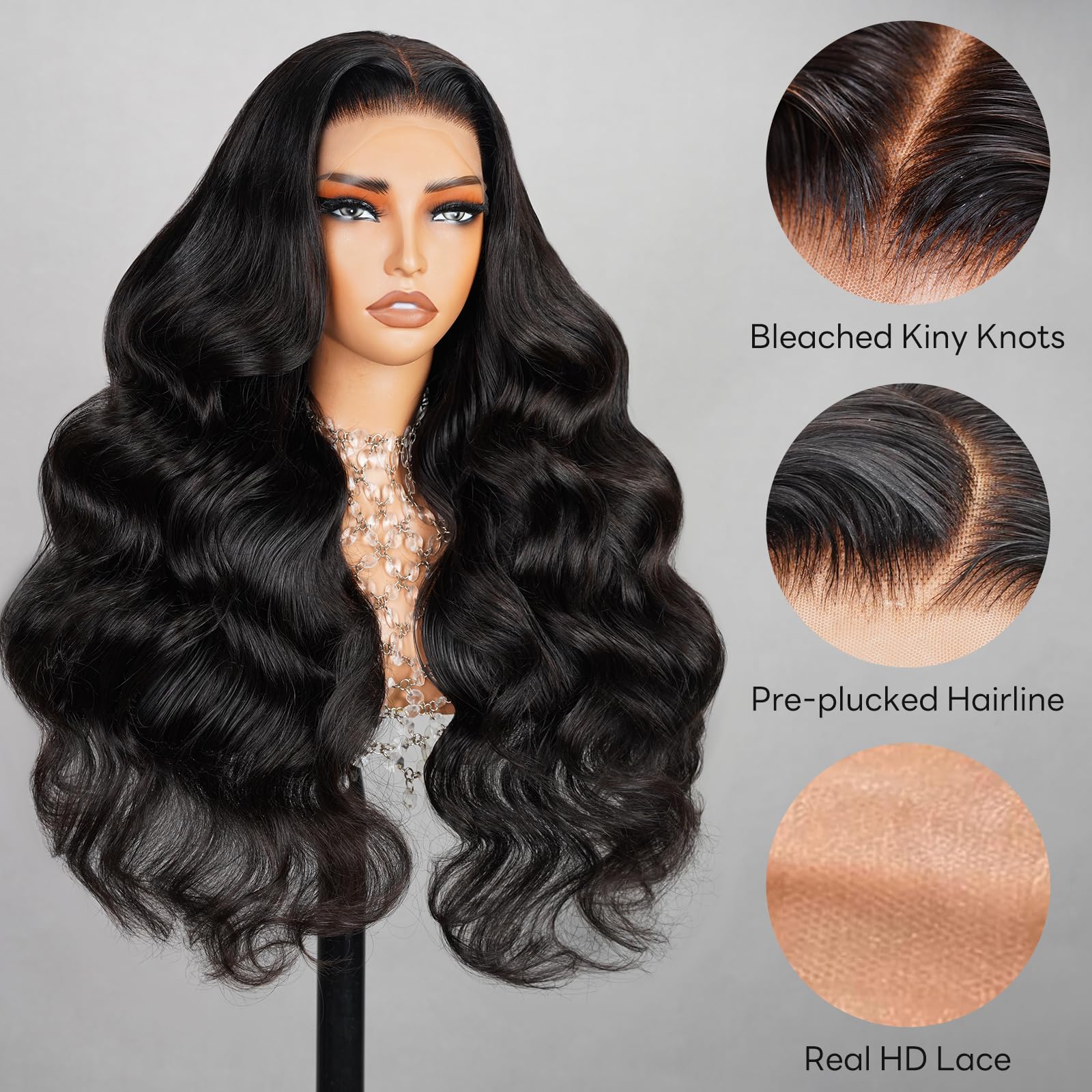 Superlook Wear And Go Glueless Wigs Human Hair Pre Cut Lace 240% Density 13X4 Transparent Lace Front Wig Human Hair Upgraded 12A