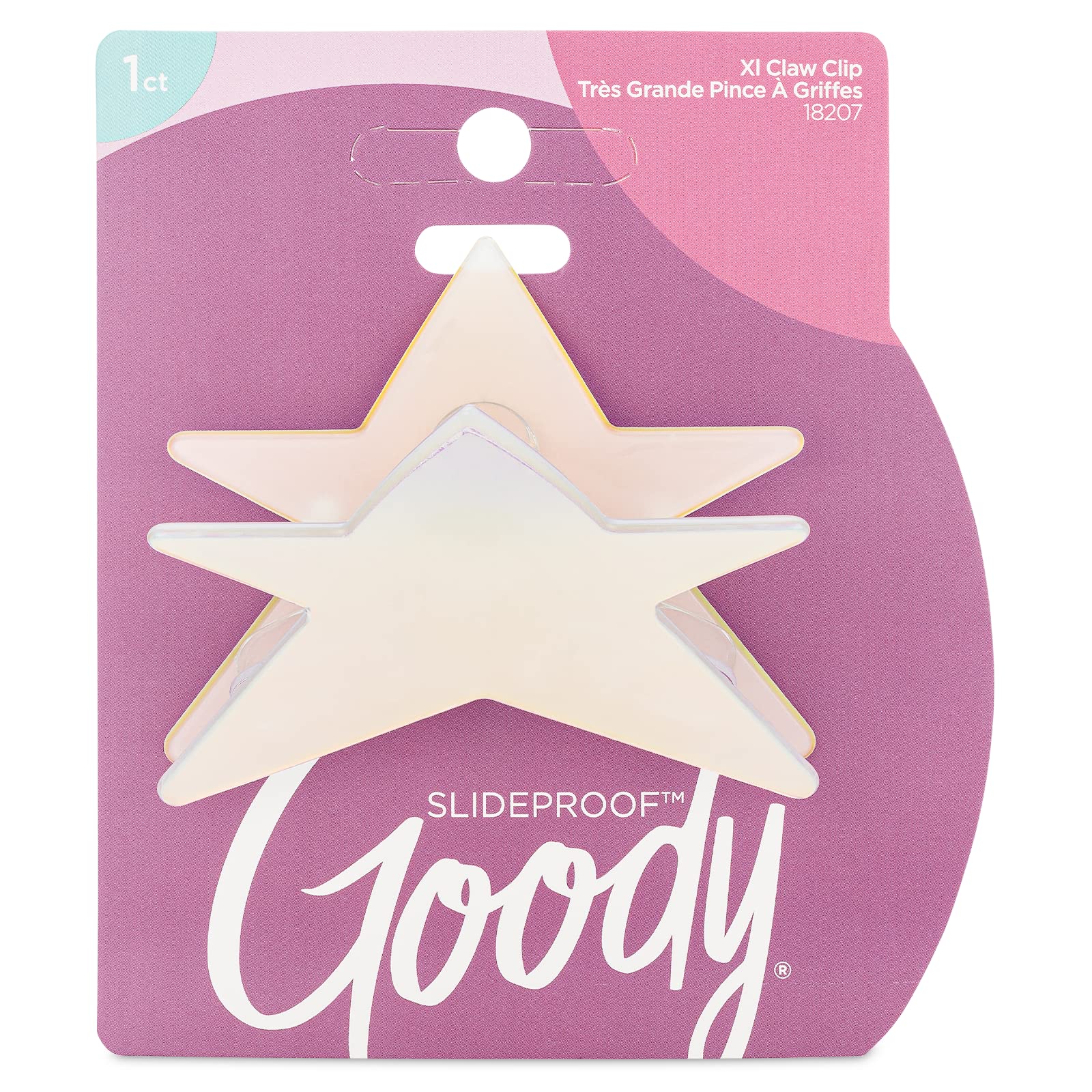 Goody Nostalgia Large Star Claw Clip, 1 Count - for All Hair Types - Great for Easily Pulling Up Your Hair - Pain-Free Hair Acce