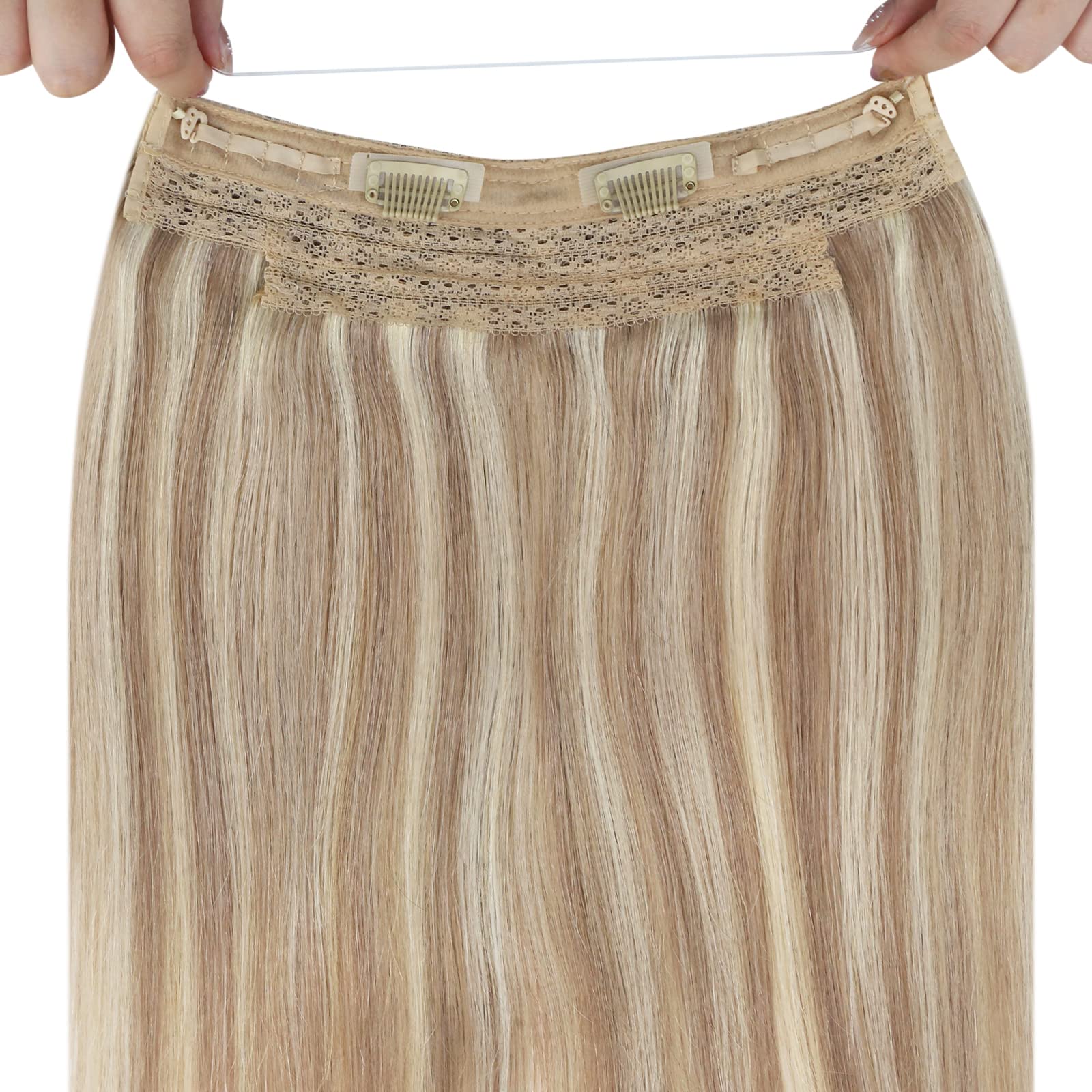 Sunny Wire Hair Extensions Highlights Blonde Wire Human Hair Extensions Ash Blonde Highlight Bleach Blonde Invisible Fish Line H
