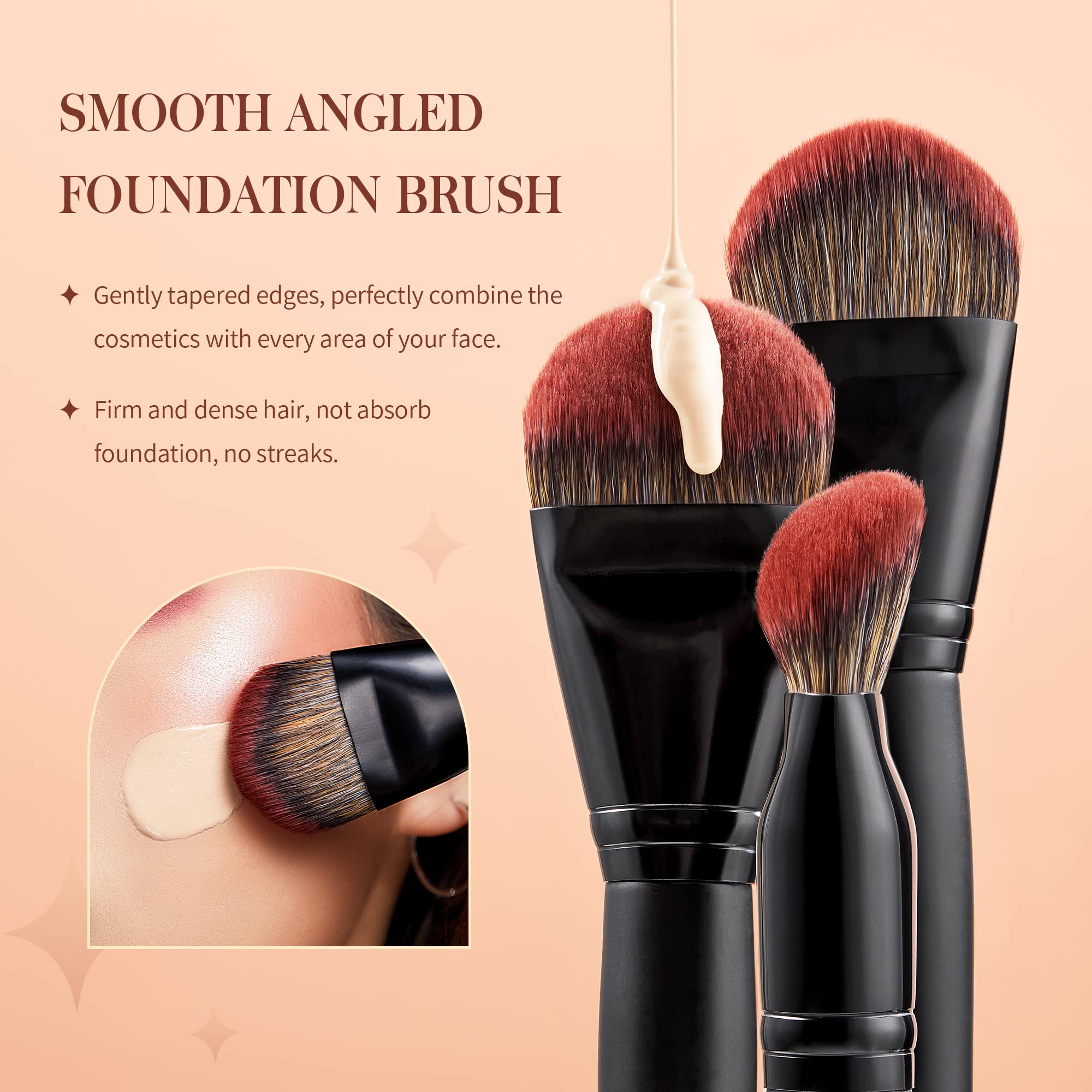 Jessup Full Makeup Brushes Set 13Pcs, Professional Vegan Foundation Powder Contour Blush Highlight Eyeshadow Blending Concealer