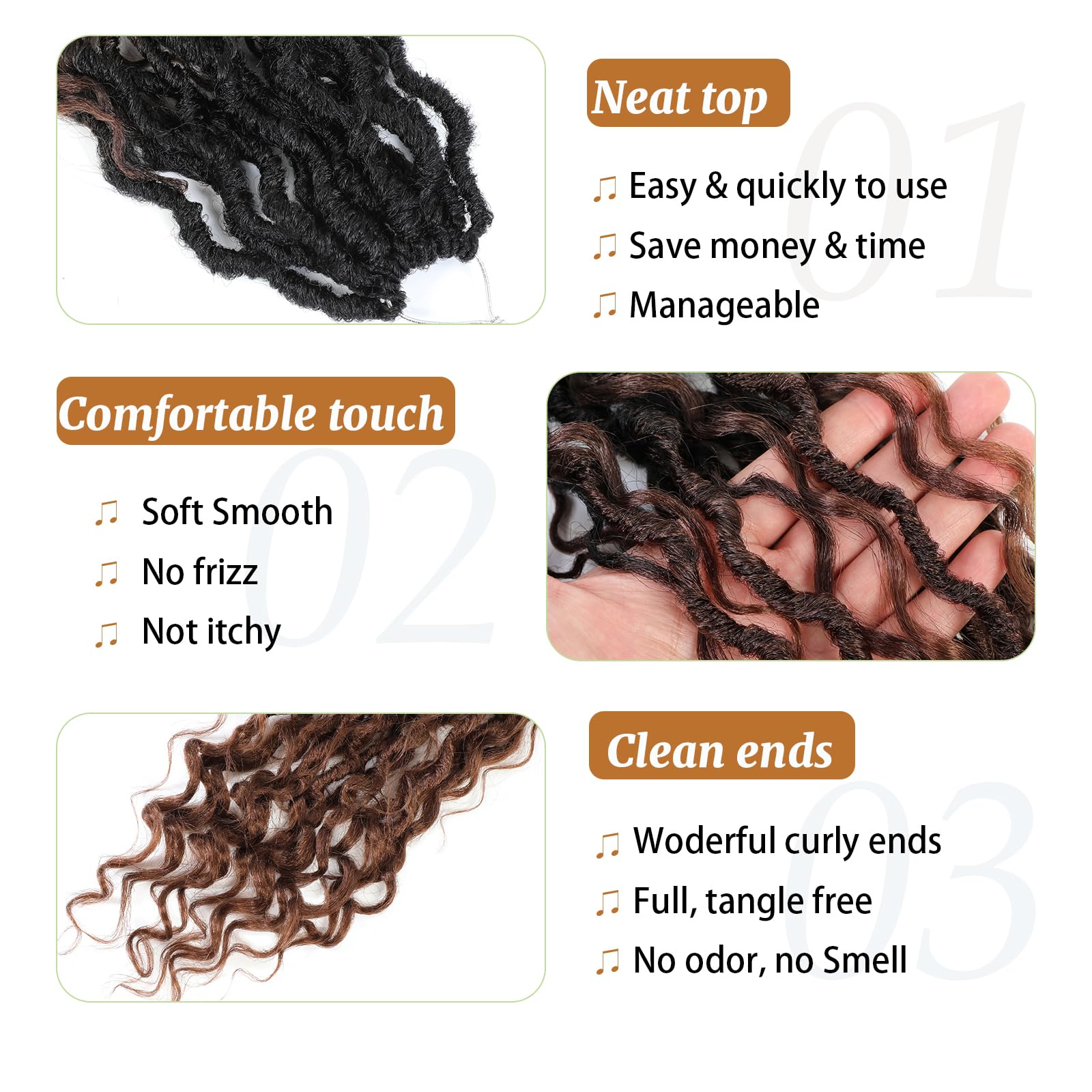 Forevery Goddess Locs Crochet Hair 22 Inch Faux Locs Crochet Hair 6 Packs Prelooped Crochet Hair For Black Women,Crochet Locs Wi