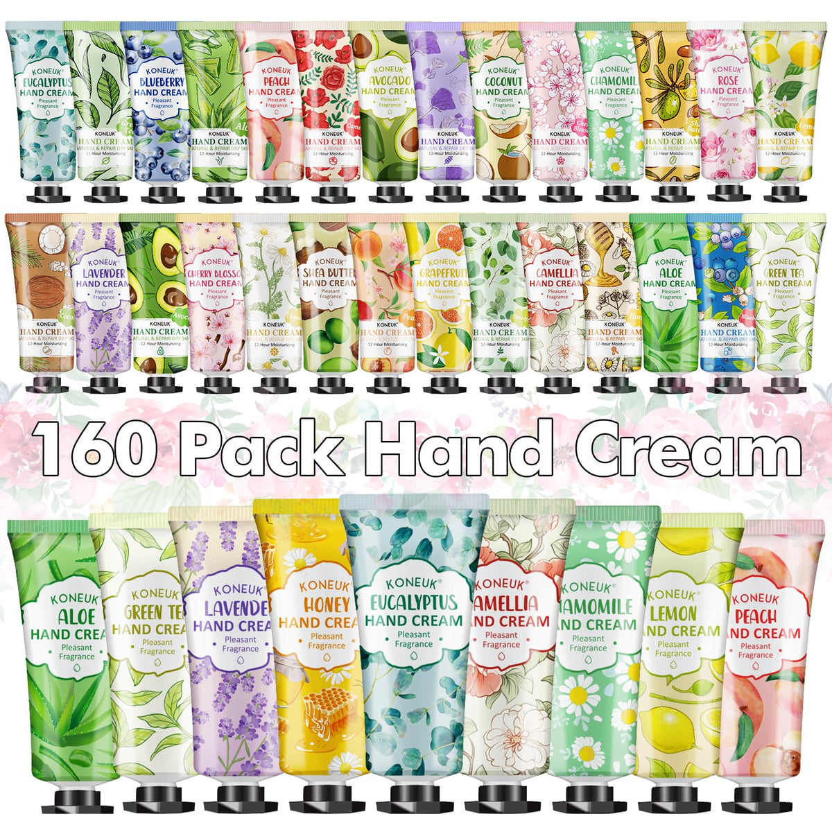 KONEUK 160 Pack Hand Cream Gifts Set For Women, Valentines Day Gifts for Her, Mothers Day Gifts, Teacher Appreciation Gifts, Bri