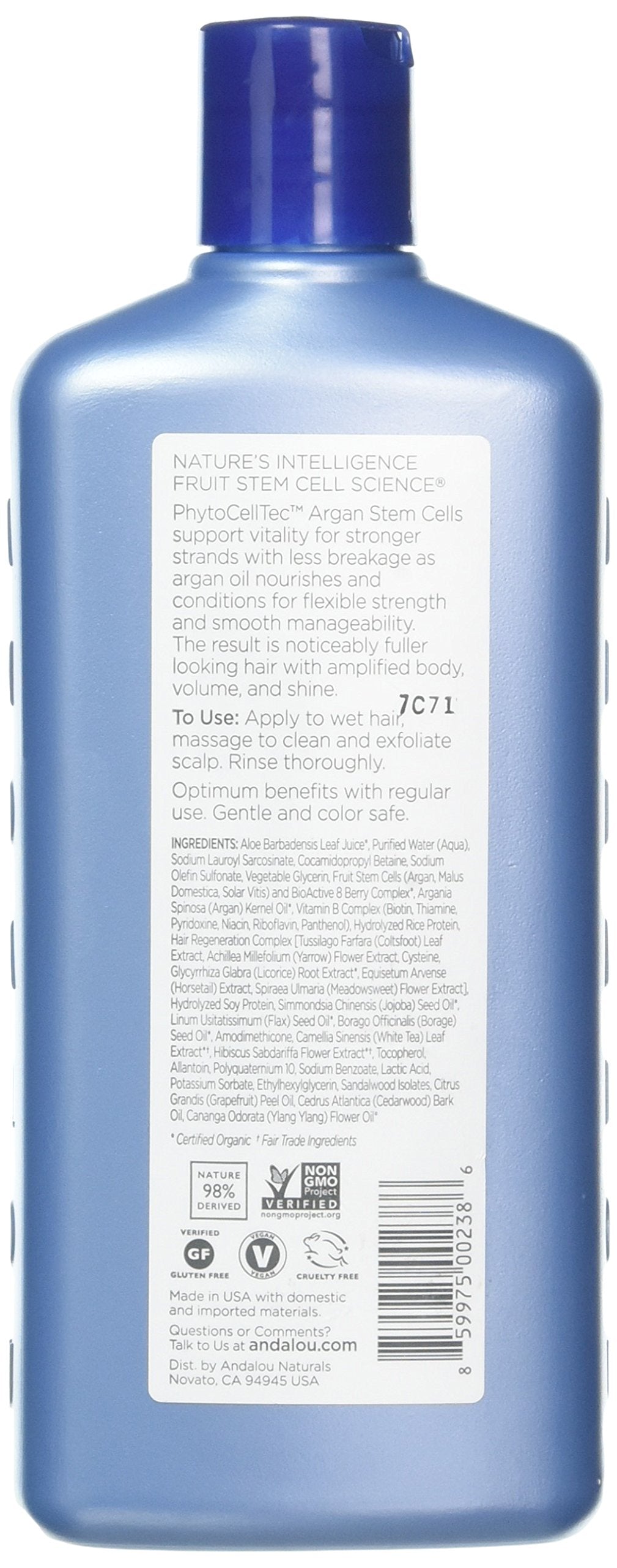 Andalou Naturals Argan Stem Cell Age Defying Shampoo, 11.5 Ounce