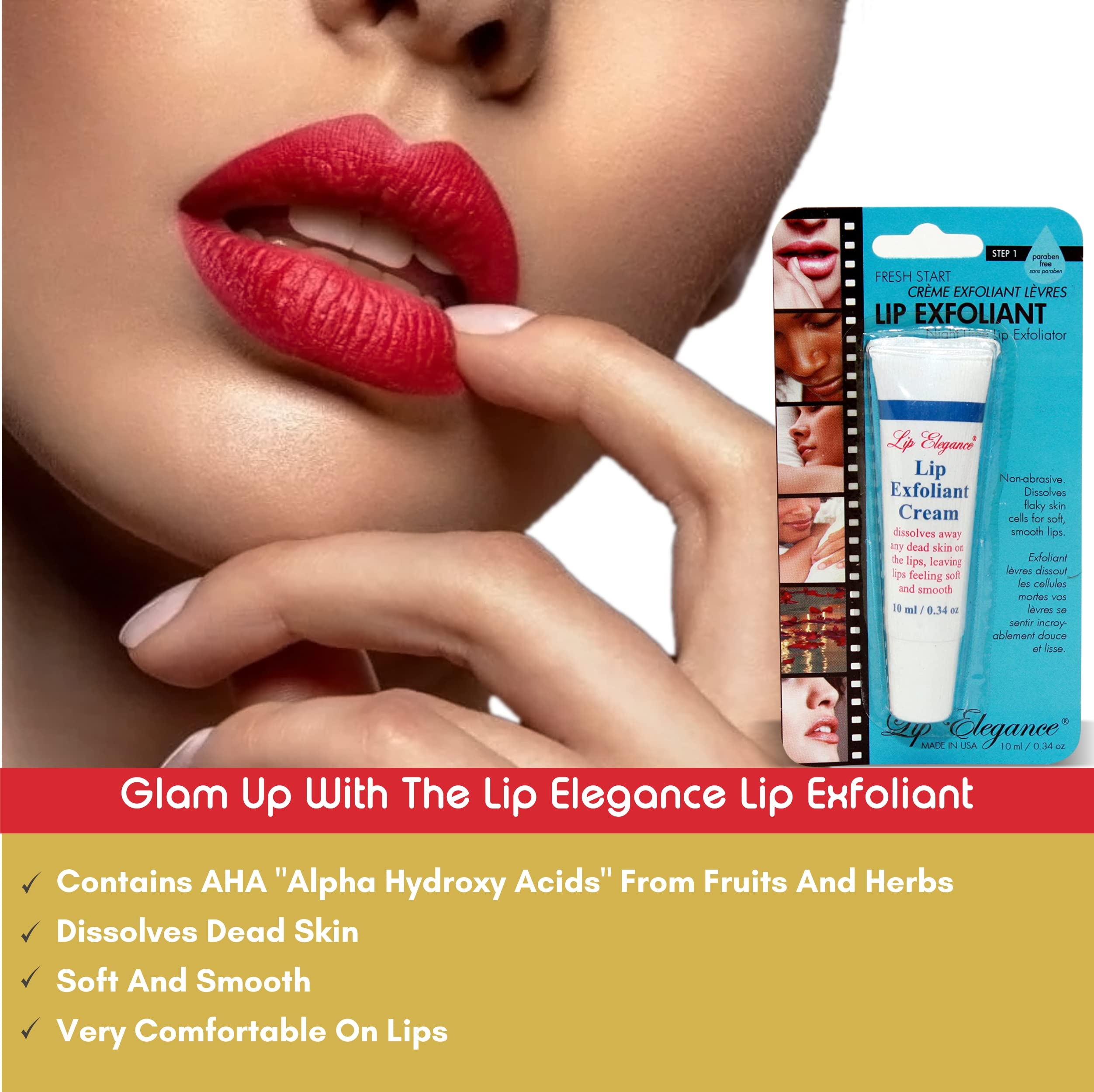 Lip Elegance Lip Exfoliator Cream - Intense Lip Repair and Lip Treatment Lip Exfoliant Cream - Lip Scrub Cream for Everday Lip C