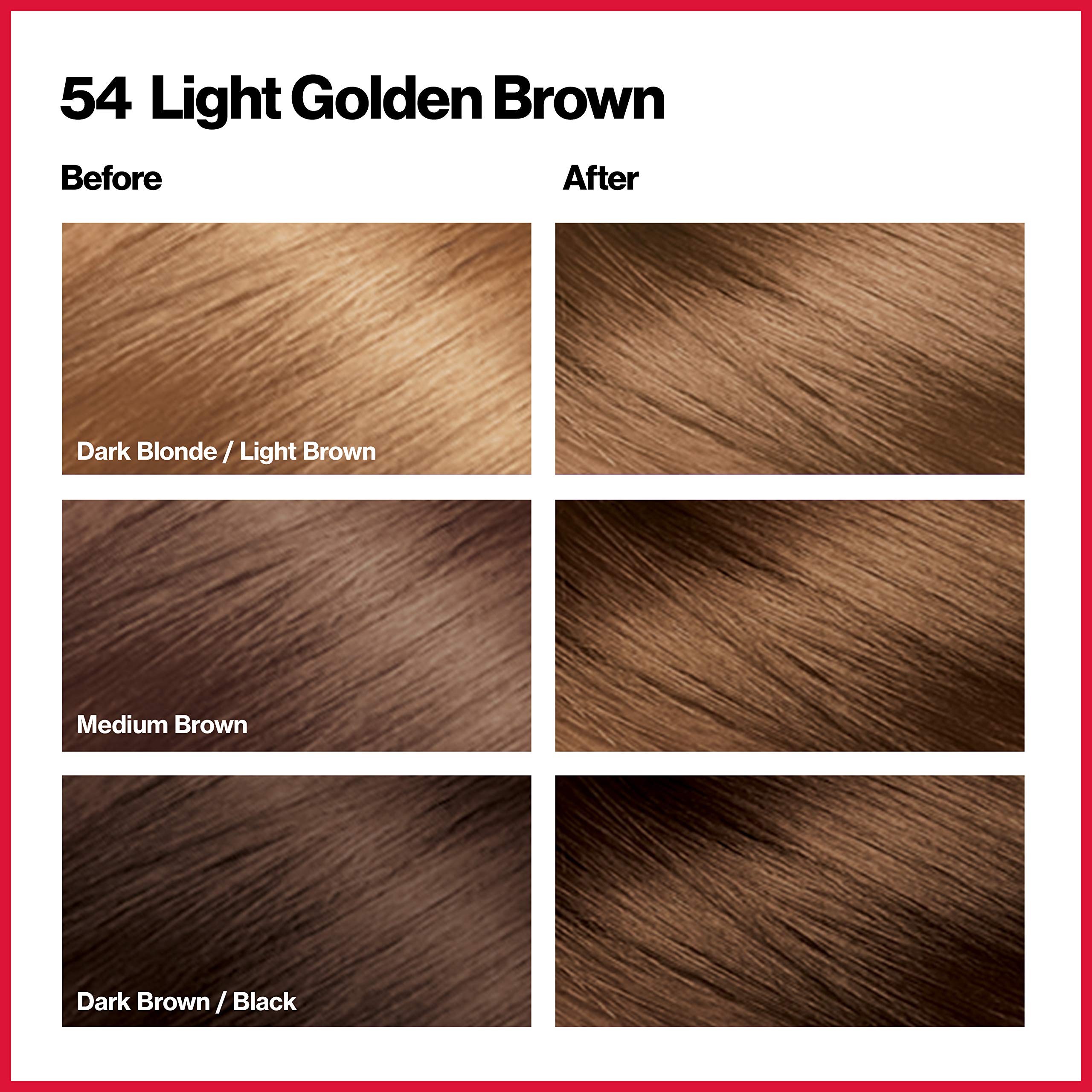 Revlon Colorsilk Beautiful Color Permanent Hair Color With 3D Gel Technology & Keratin, 100% Gray Coverage Hair Dye, 54 Light Go