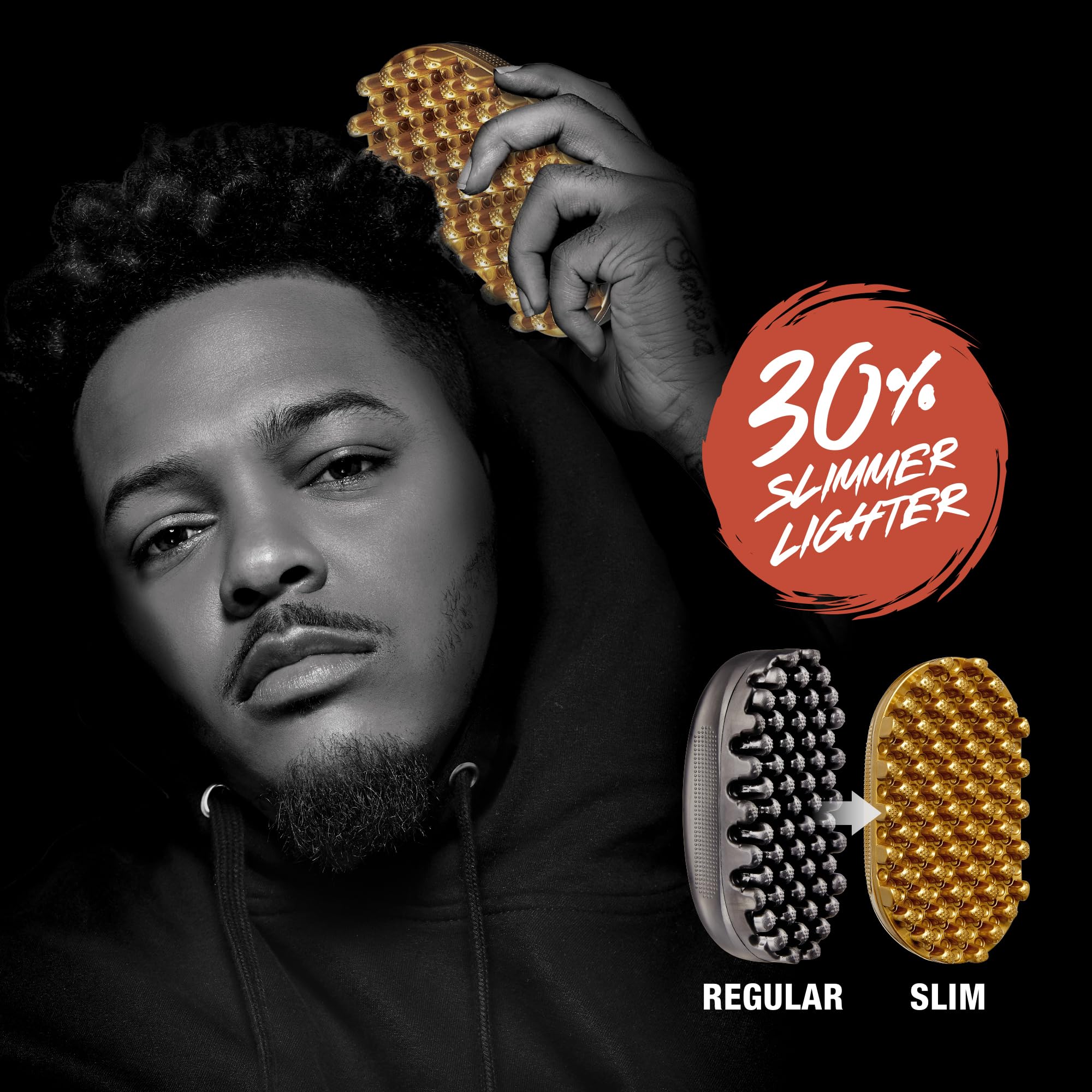 Red by Kiss Bow Wow X Twist King Luxury Twist Styler Washable and Durable Twist Brush for Afro Curl- Slim and Light (Gold)