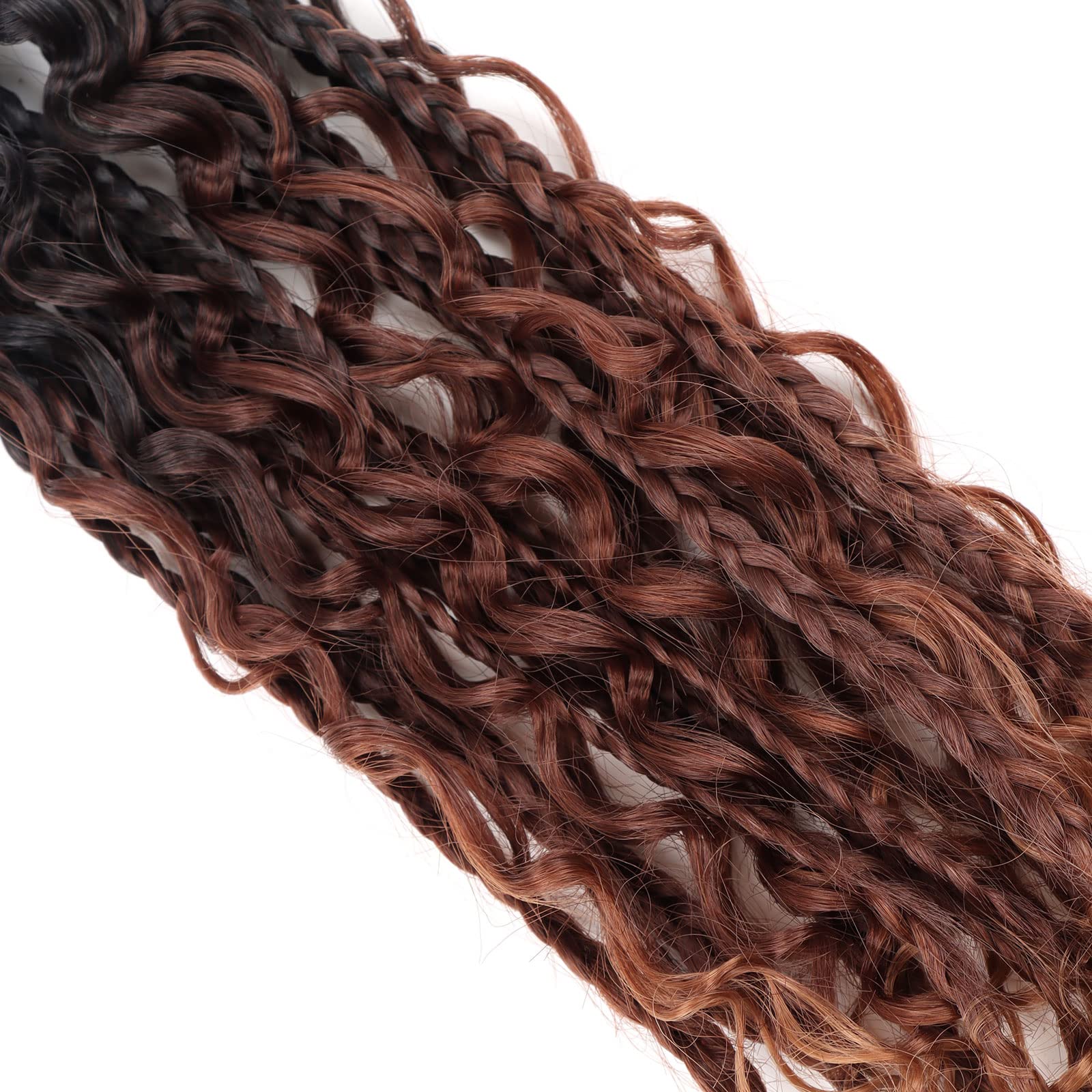 LMZIM 18 Inch 8 Packs Box Braids Crochet Hair Bohemian Crochet Box Braids with Curly Ends Hippie Braids Goddess Box Braids Synth