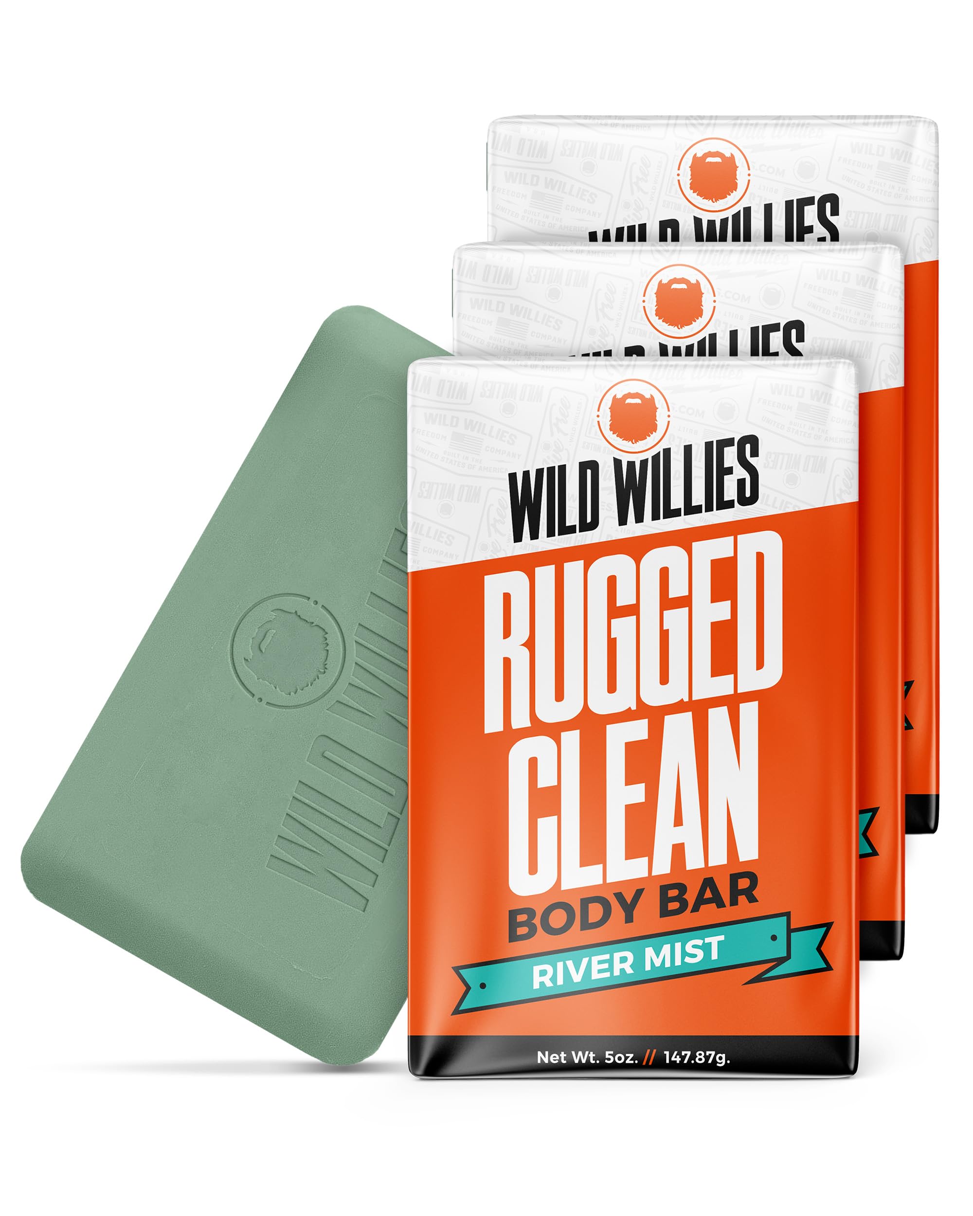 Wild Willies Moisturizing Mens Bar Soap - Bath Soaps With Shea Butter For Odor Protection - Natural Body Bar For Men - River Mis