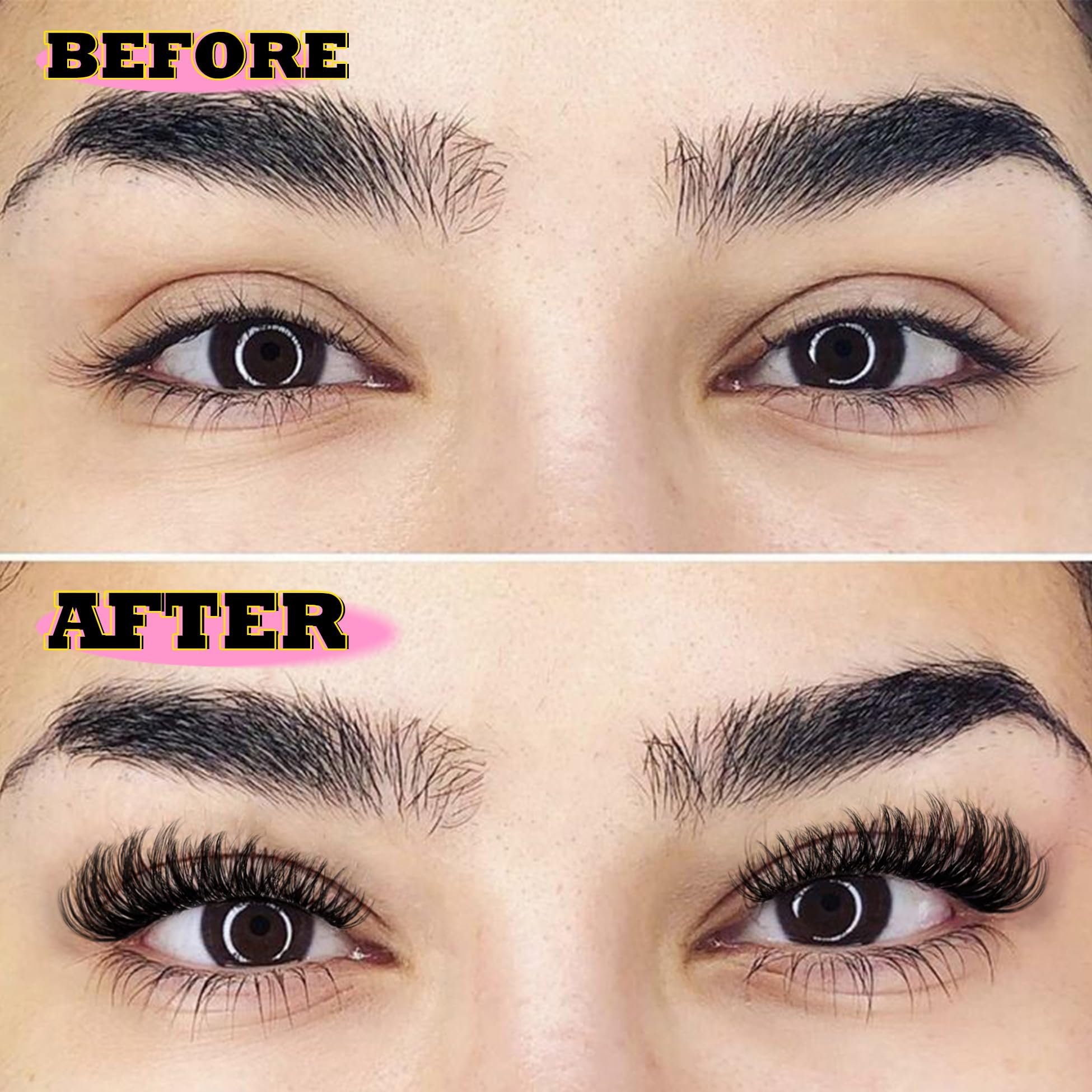 280Pcs Wispy Individual Lashes DIY Eyelash Extensions 8-16MM Fluffy D Curl Lash Extensions Lash Clusters 80D Cluster Eyelashes D