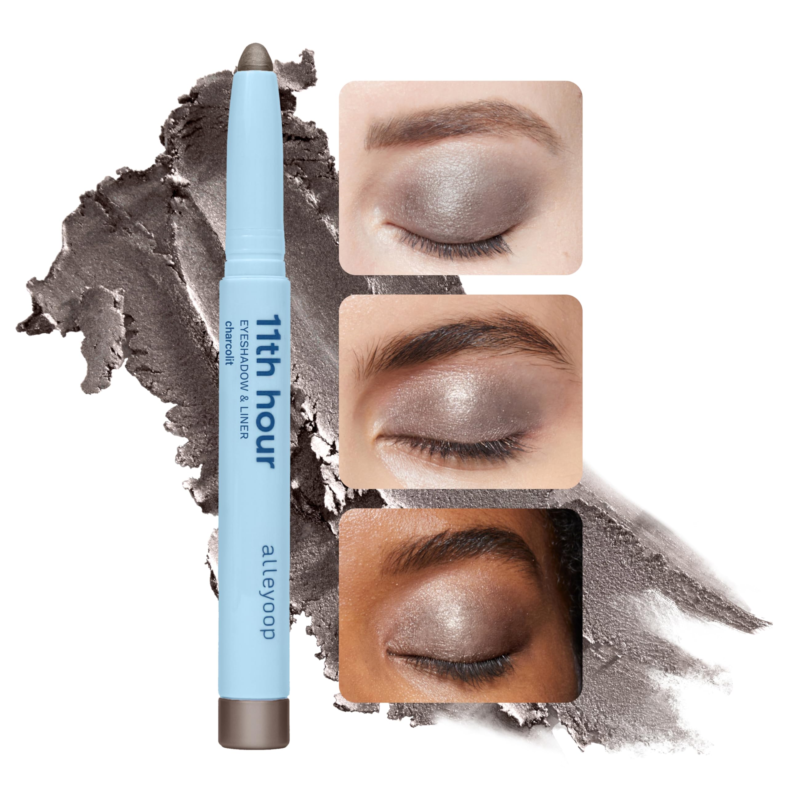 Alleyoop 11Th Hour Cream Eye Shadow Sticks - Charcolit (Shimmer) - Award-Winning Eyeshadow Stick - Smudge-Proof And Crease Proof